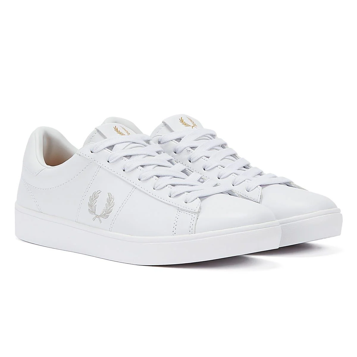 Fred Perry Spencer Leather Mens White/Silver Trainers