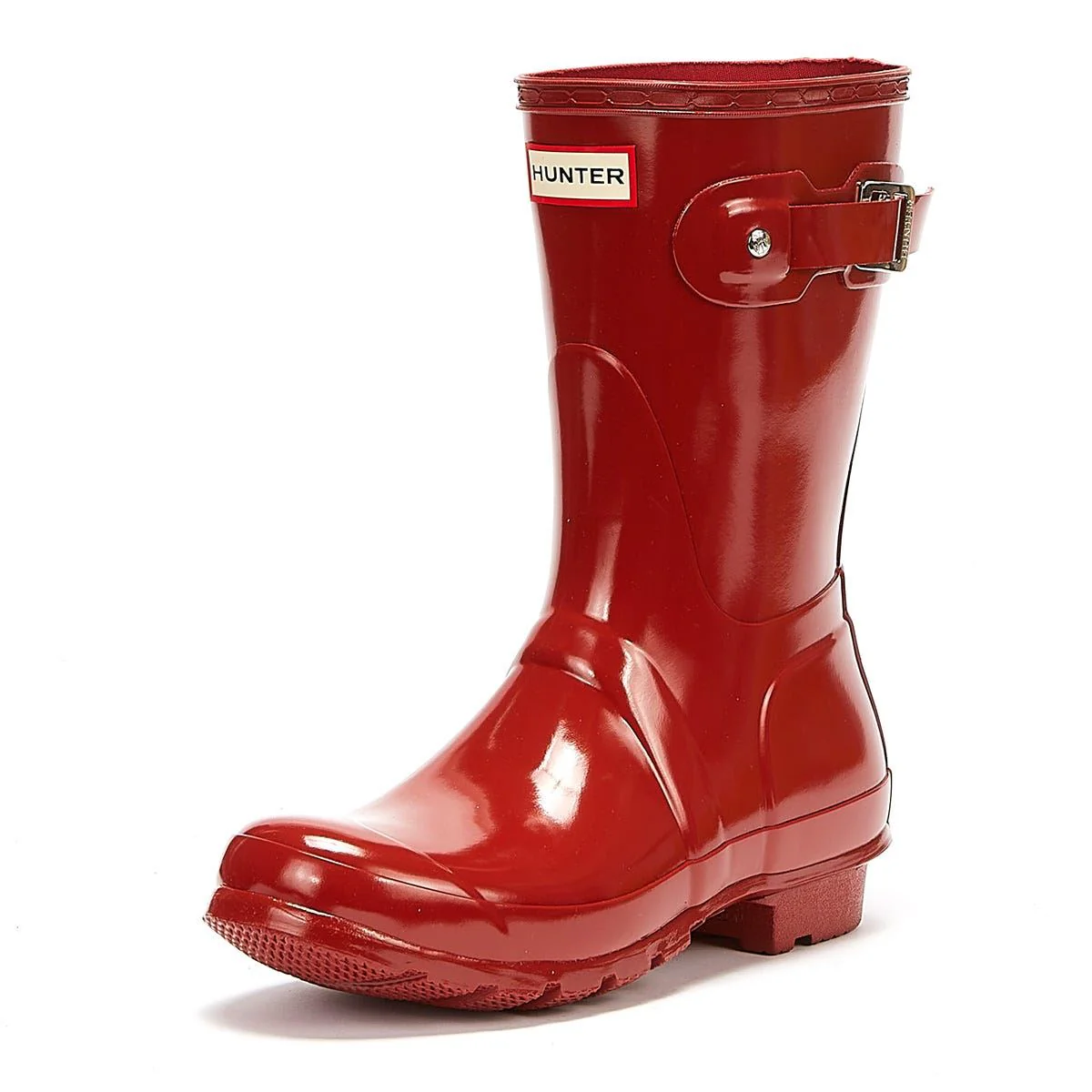 Hunter Original Gloss Short Womens Military Red Wellies - Image 3