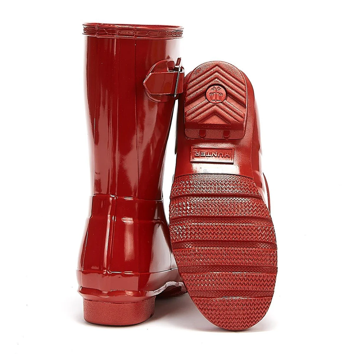 Hunter Original Gloss Short Womens Military Red Wellies - Image 4