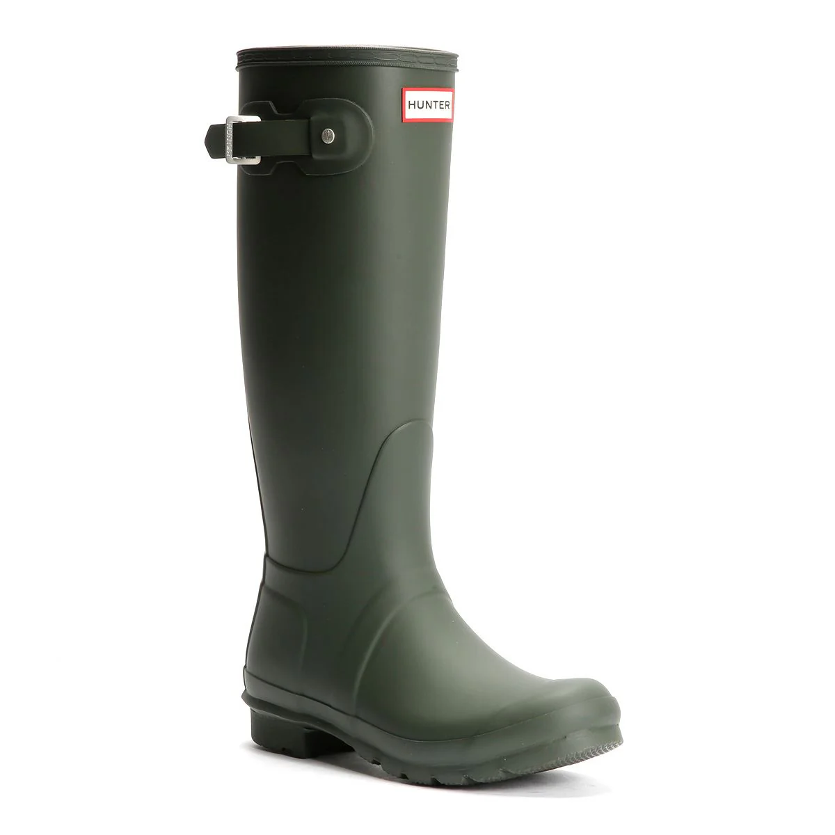 Hunter Original Tall Rubber Women's Dark Olive Wellington Boots - Image 2
