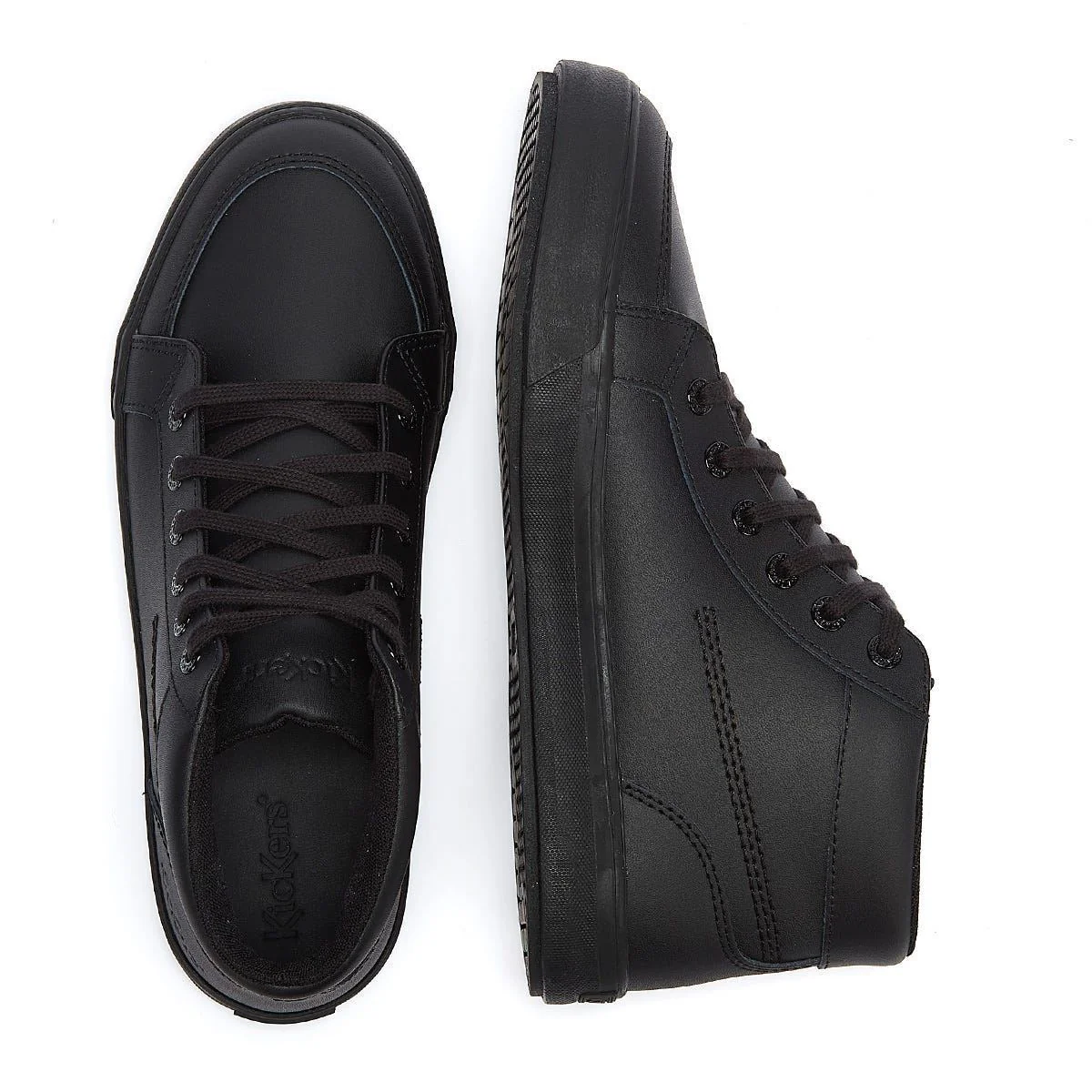 Kickers Tovni Hi Leather Mens Black Shoes - 116225 - Image 4