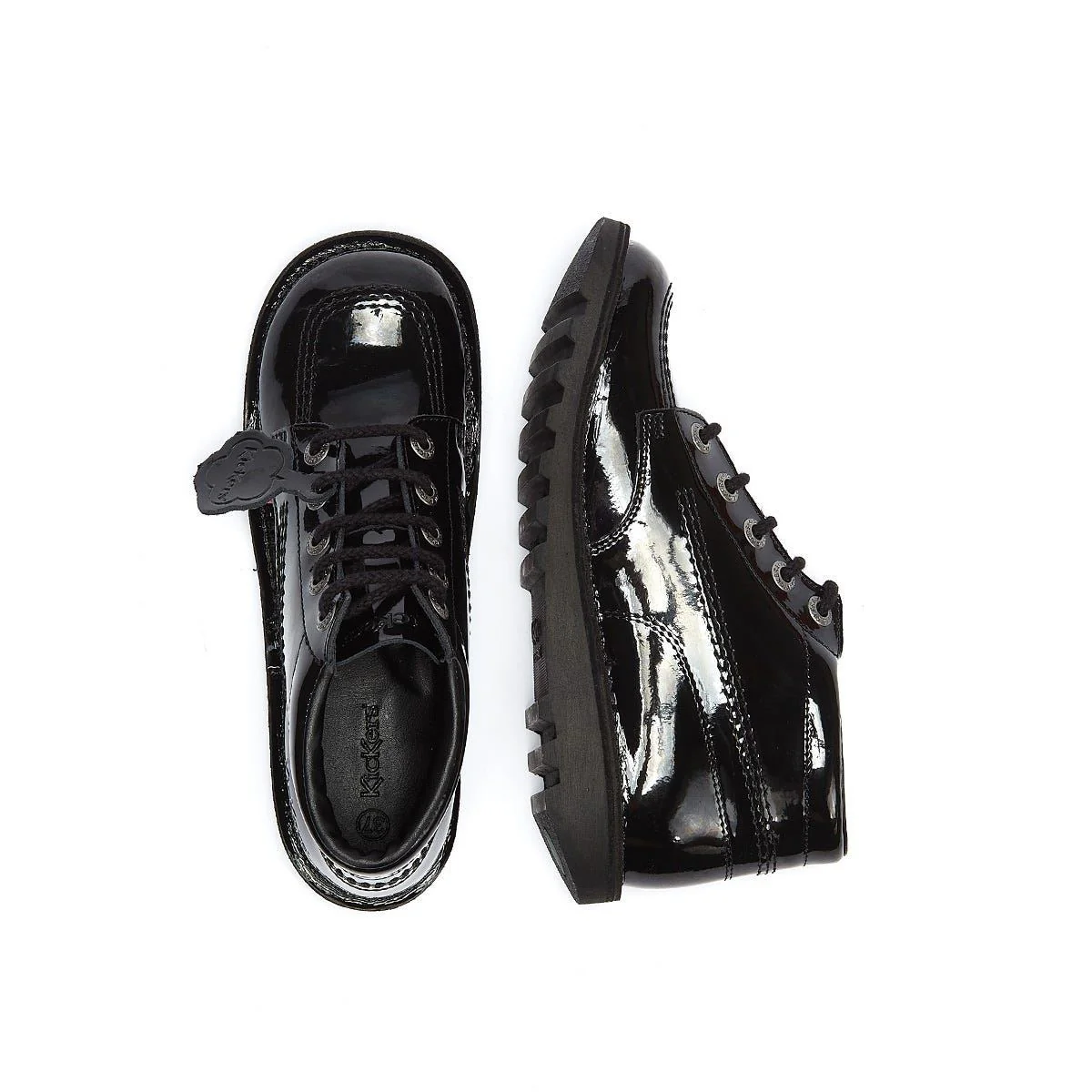 Kickers Youth Kick Hi Black Patent - Image 6