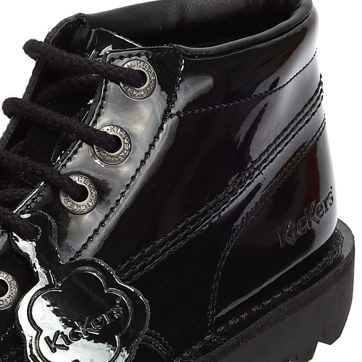 Kickers Youth Kick Hi Black Patent - Image 8