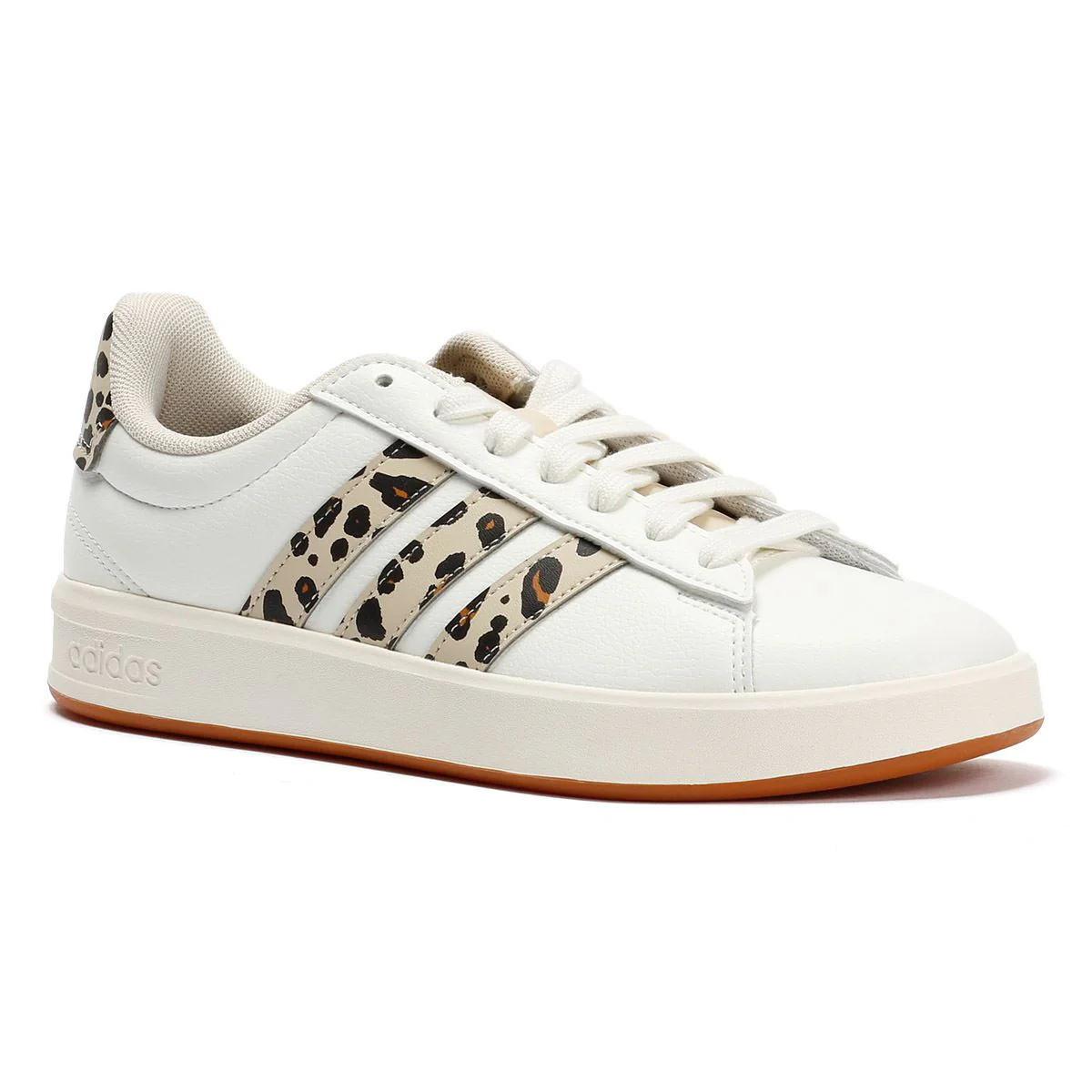 Adidas Grand Court 3.0 Women's Cream/Leopard Trainers - Image 2