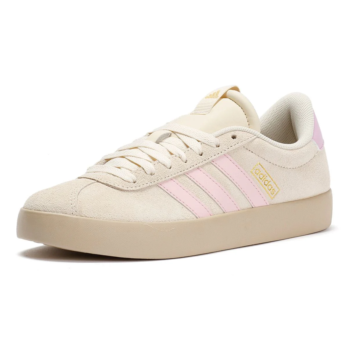 Adidas VL Court 3.0 Women's Beige/Pink Trainers - Image 3