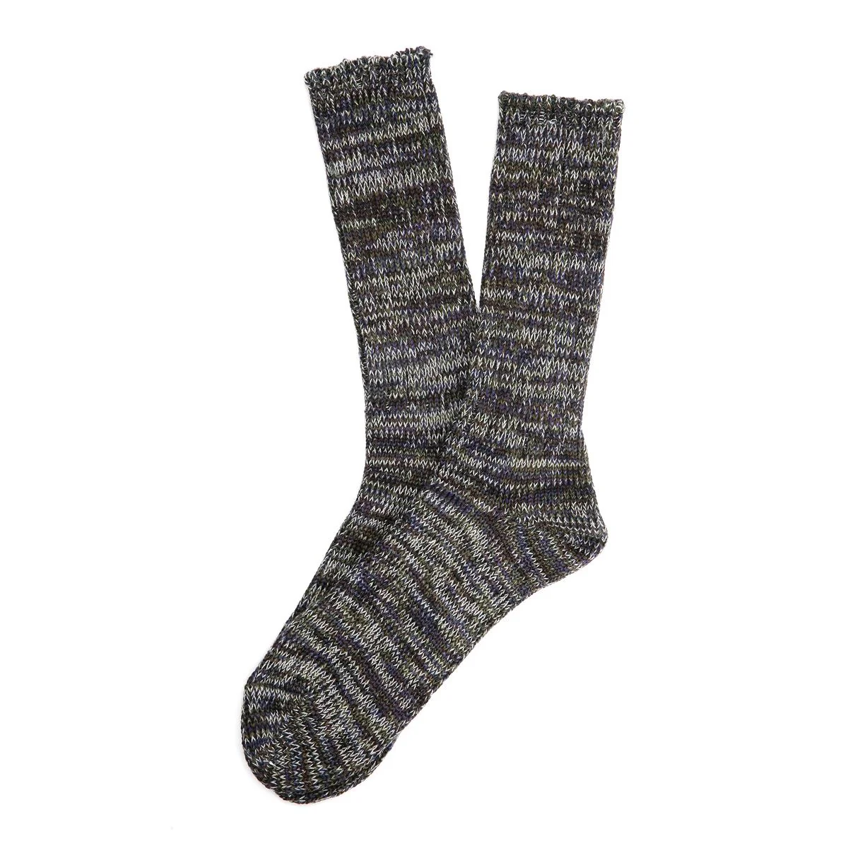 Anonymous Ism 5 Colour Mix Crew Cotton Men's Moss Calf High Socks - Image 2