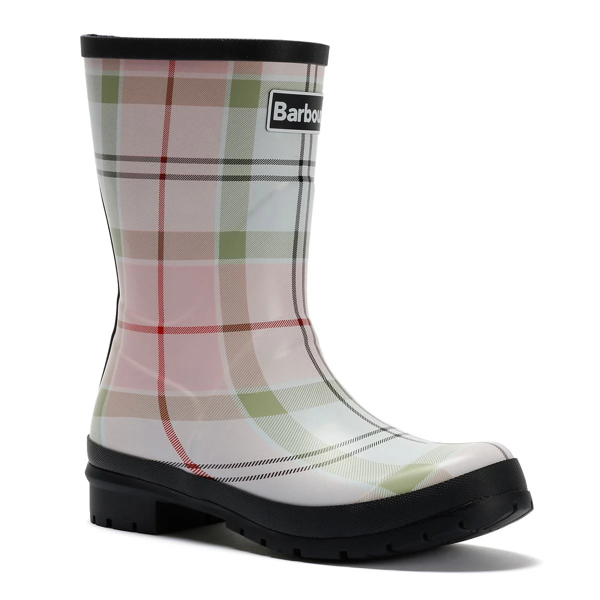 Barbour Banbury Mid Cut Women's Cherry Blossom Tartan Wellington Boots - Image 2