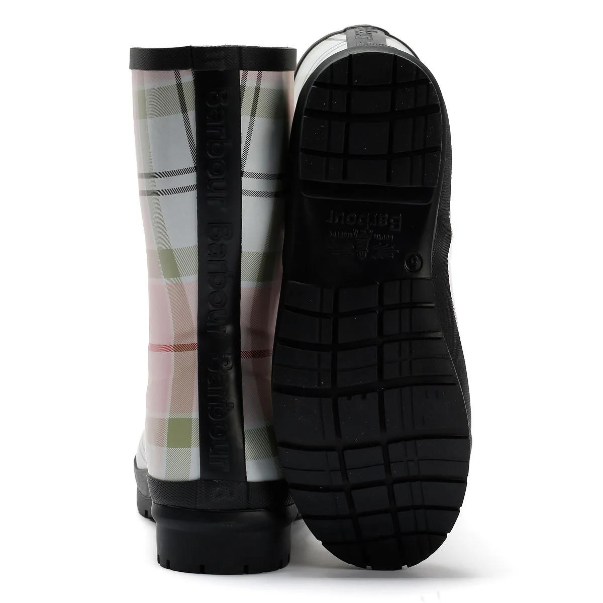 Barbour Banbury Mid Cut Women's Cherry Blossom Tartan Wellington Boots - Image 4