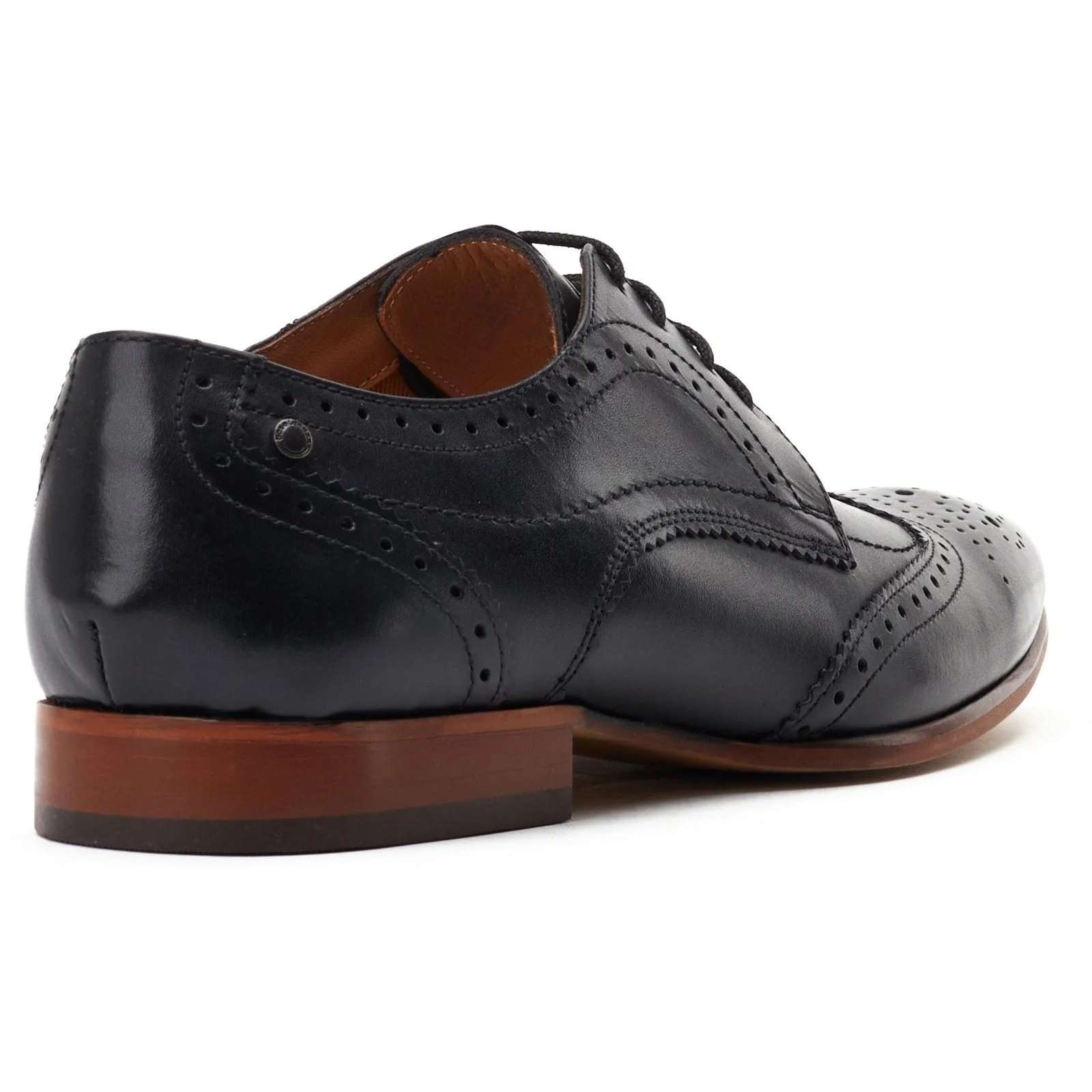 Base London Barbera Excel Leather Men's Black Brogues Shoes - Image 2