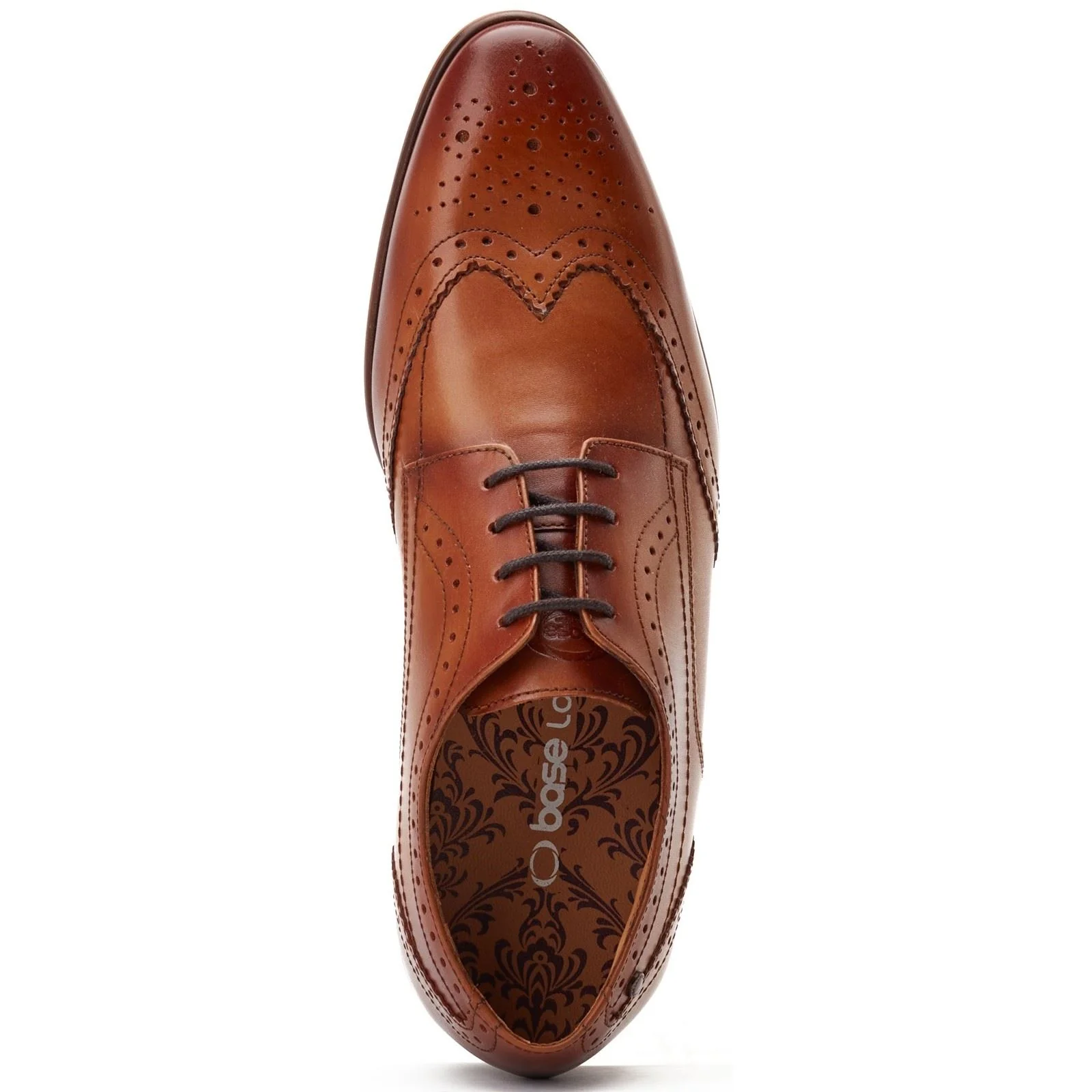 Base London Barbera Leather Men's Tan Standard Brogues Shoes - Image 4