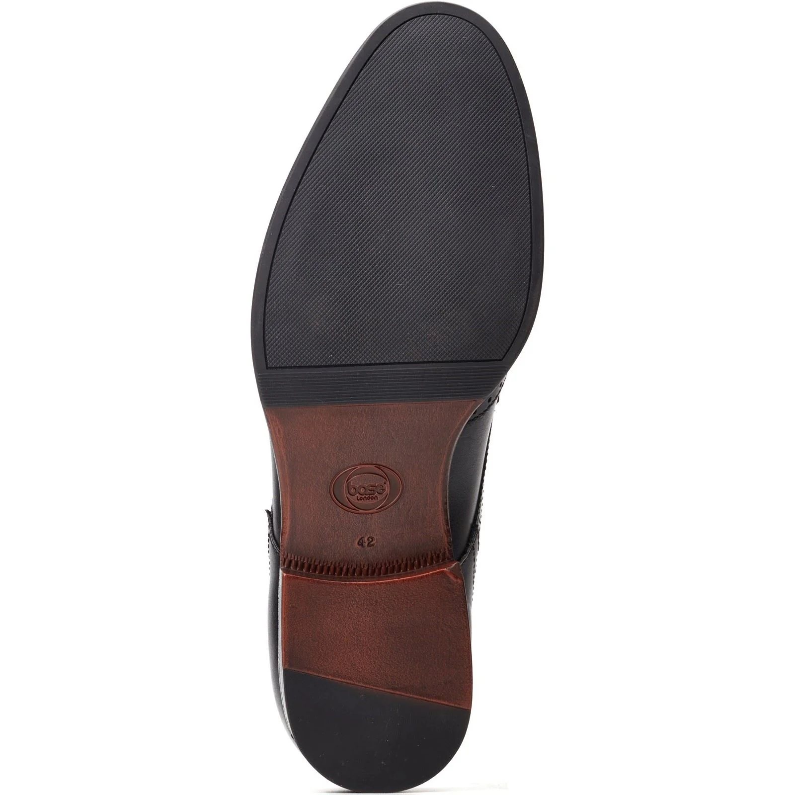 Base London Bell Leather Men's Black Brogues Shoes - Image 3