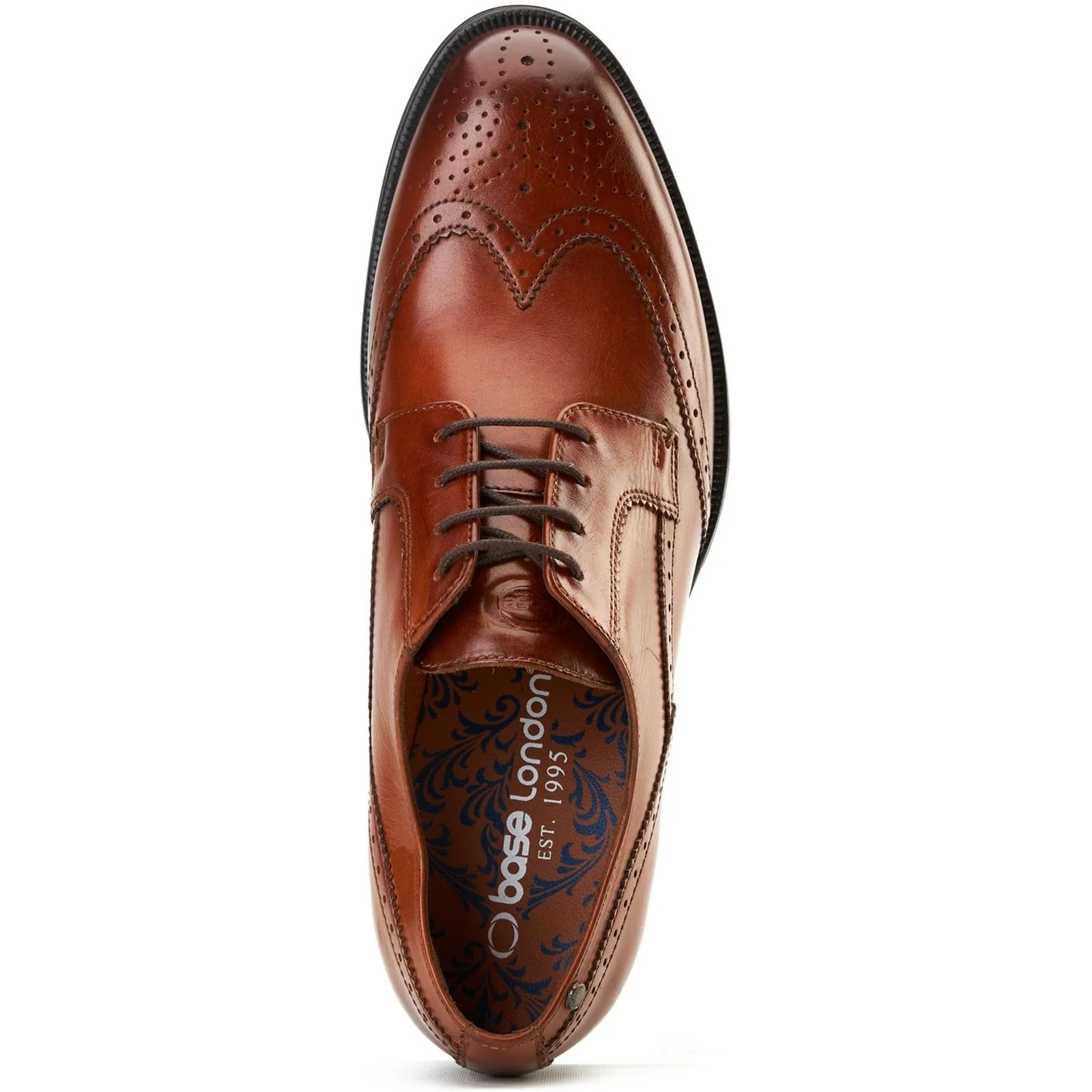 Base London Bell Leather Men's Burnt Tan Brogues Shoes - Image 4