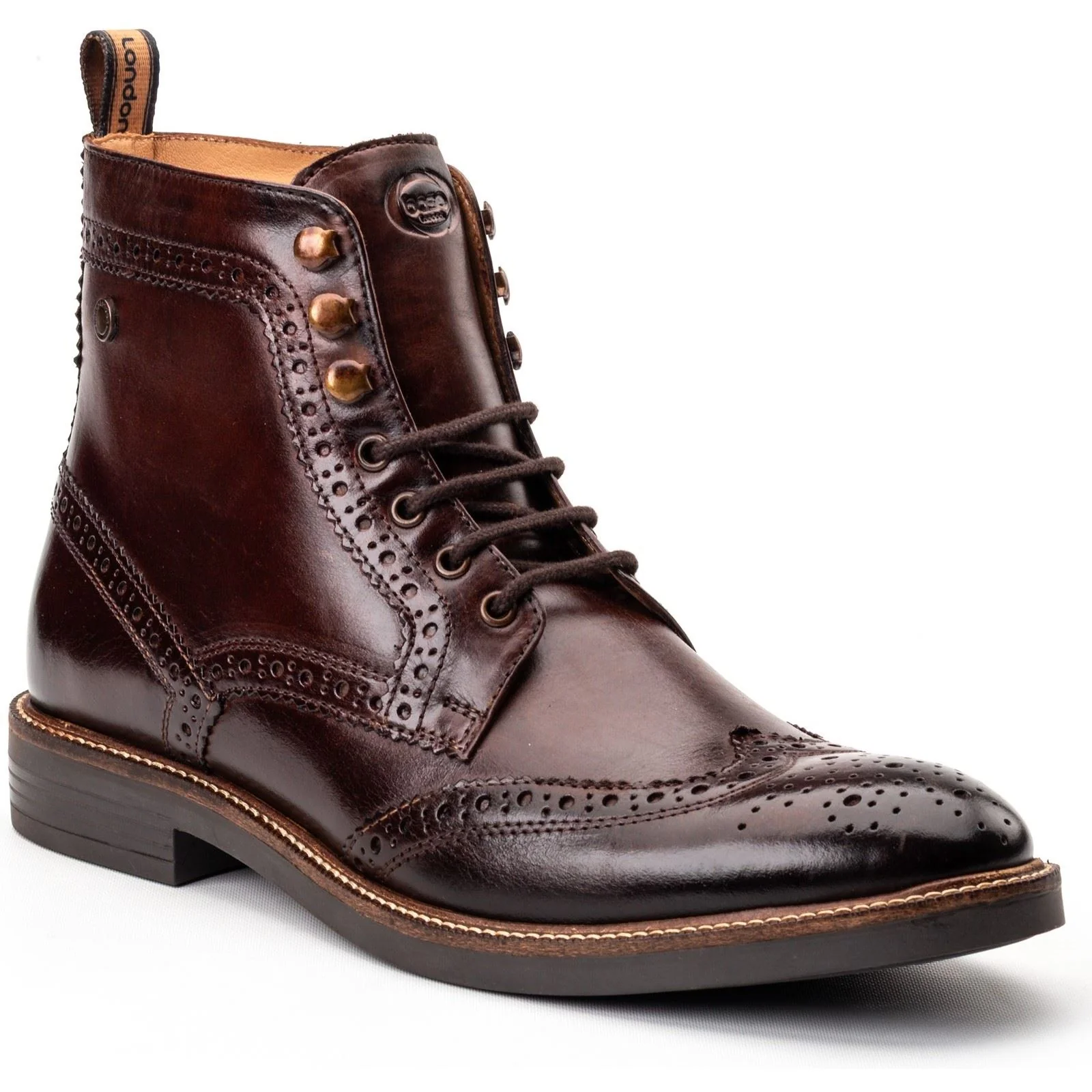 Base London Bristol Leather Men's Burnt Brown Brogues Shoes