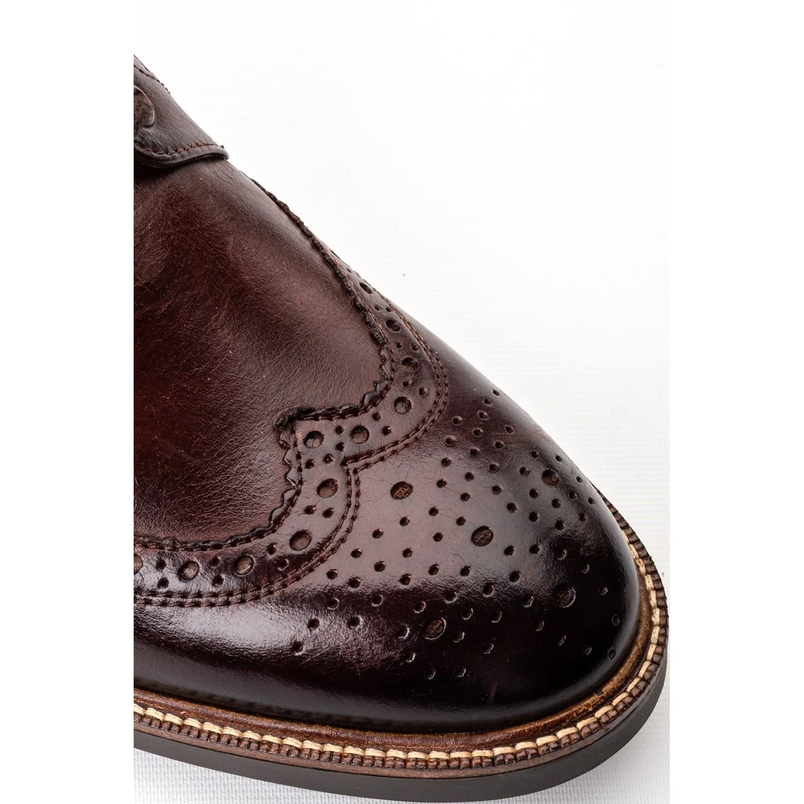 Base London Bristol Leather Men's Burnt Brown Brogues Shoes - Image 6
