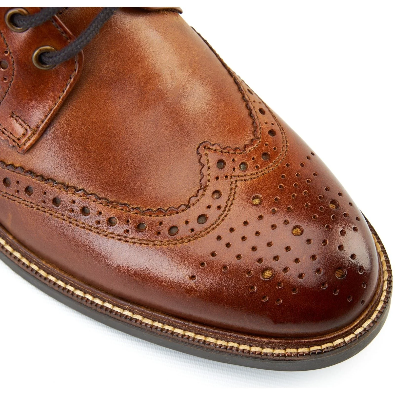 Base London Bristol Leather Men's Burnt Tan Brogues Shoes - Image 7