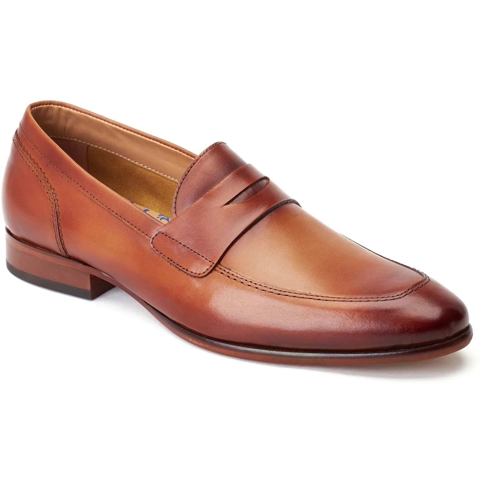 Base London Men's Bruno Penny Loafer in Burnt Tan