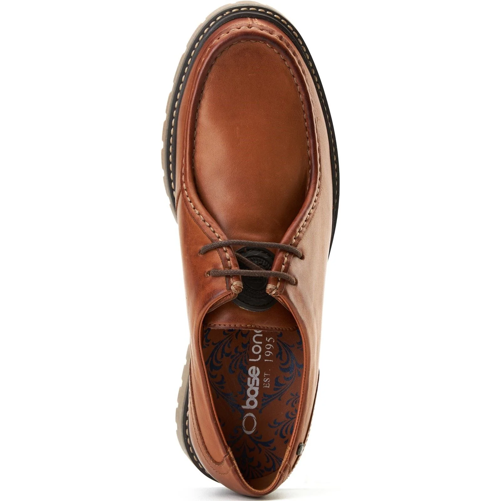 Base London Carbon Leather Men's Tan Moccasins Shoes - Image 4