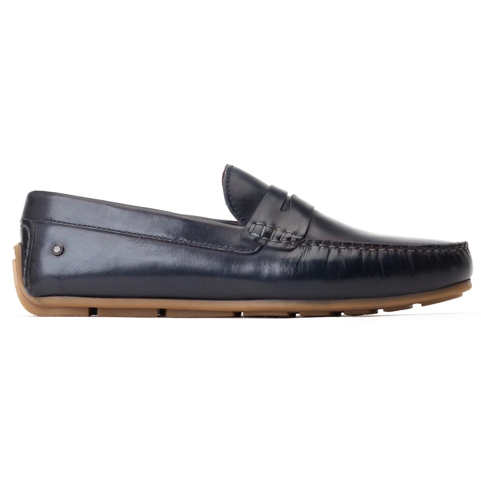 Base London Collins Leather Men's Navy Standard Loafers - Image 5