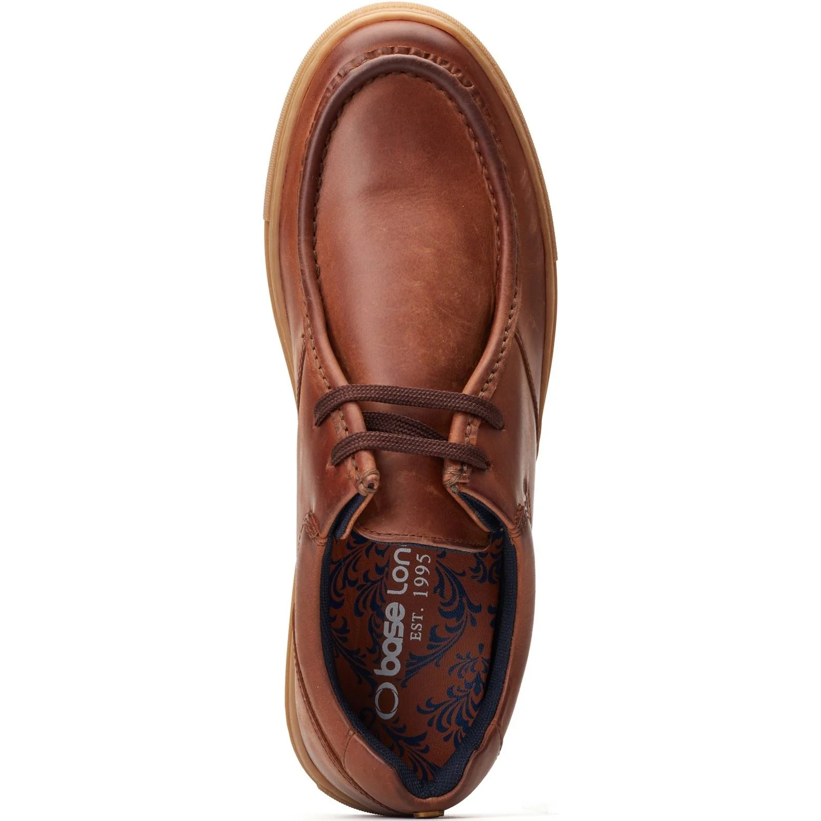 Base London Dalston Leather Men's Brown Moccasins Shoes - Image 4
