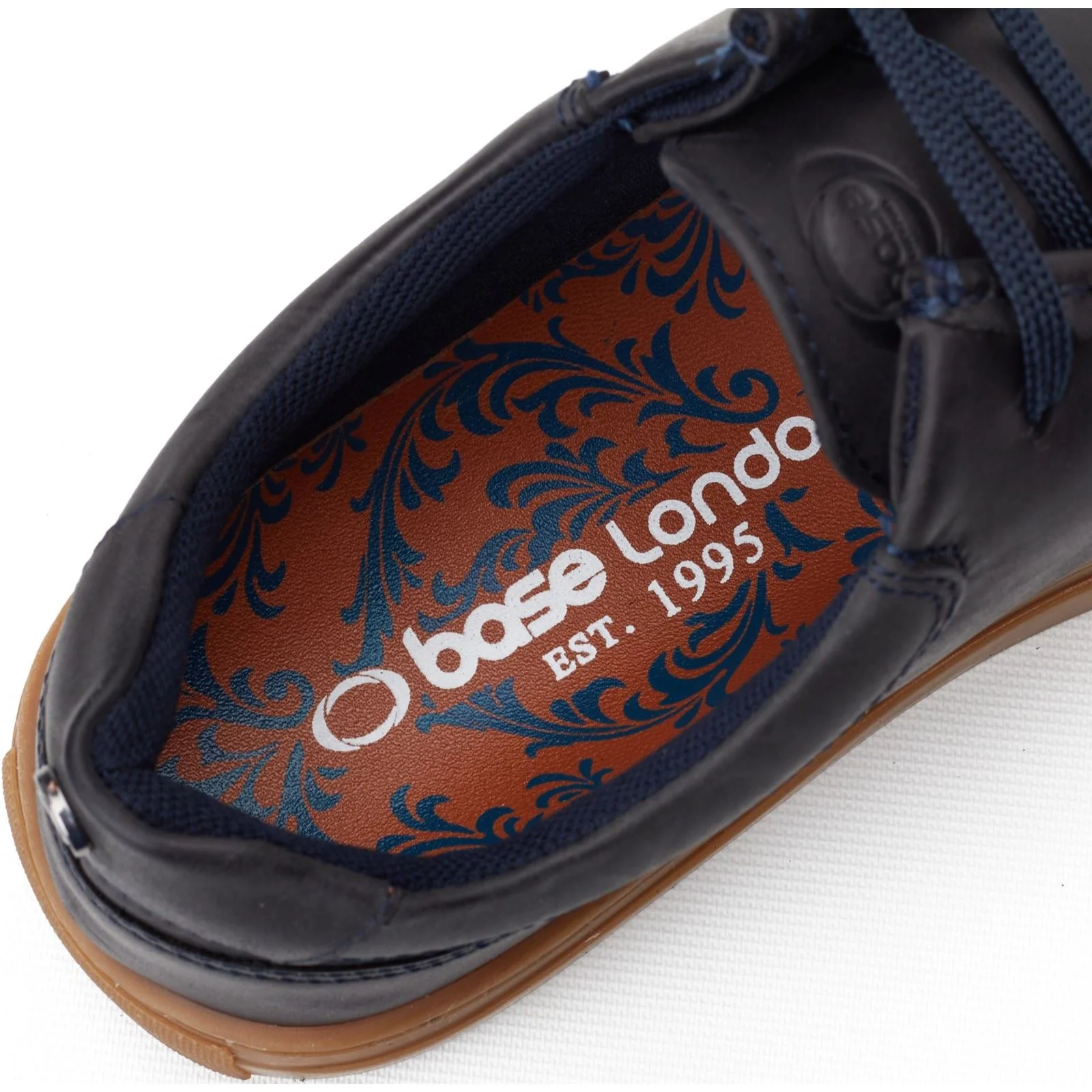 Base London Dalston Leather Men's Navy Moccasins Shoes - Image 7
