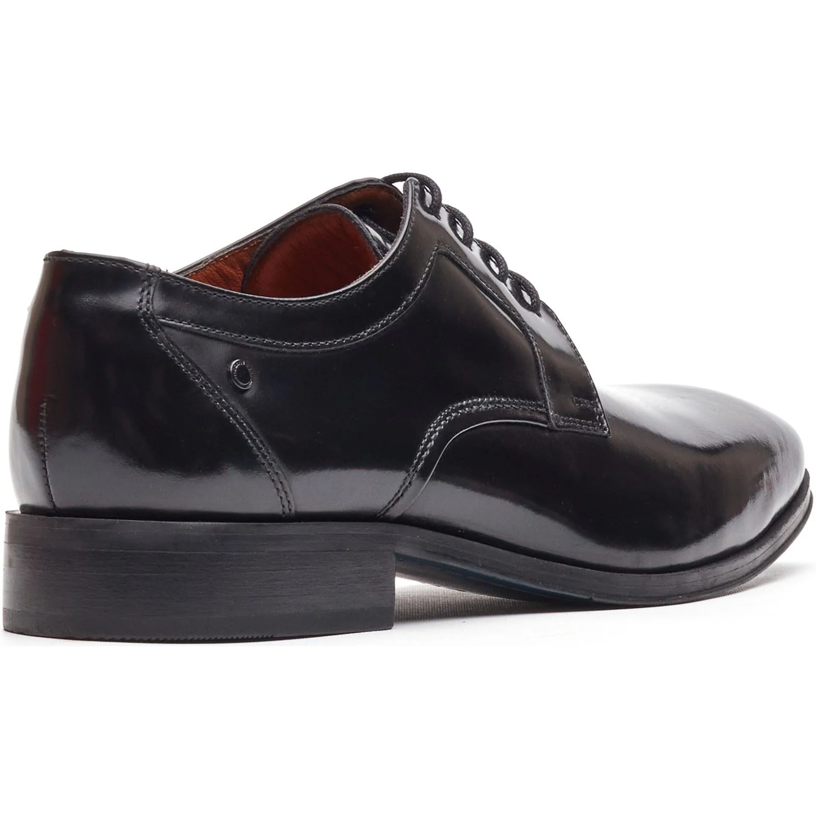 Base London Dome Lace Up Leather Men's Hi Shine Black Lace-Up Shoes - Image 2