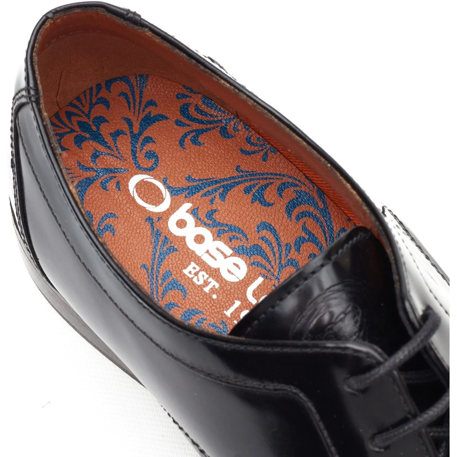 Base London Dome Lace Up Leather Men's Hi Shine Black Lace-Up Shoes - Image 6