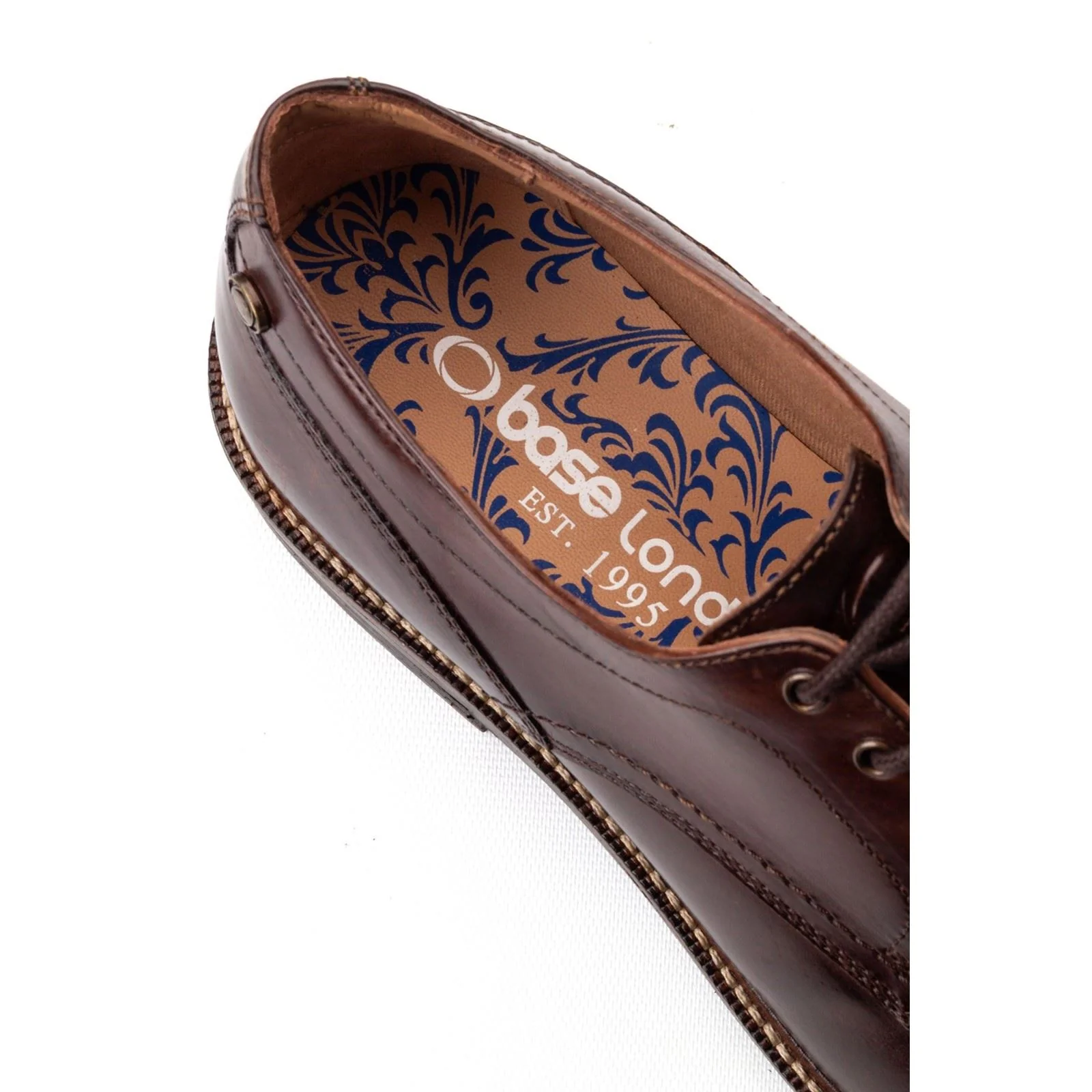 Base London Durham Leather Men's Burnt Brown Lace-Up Shoes - Image 6