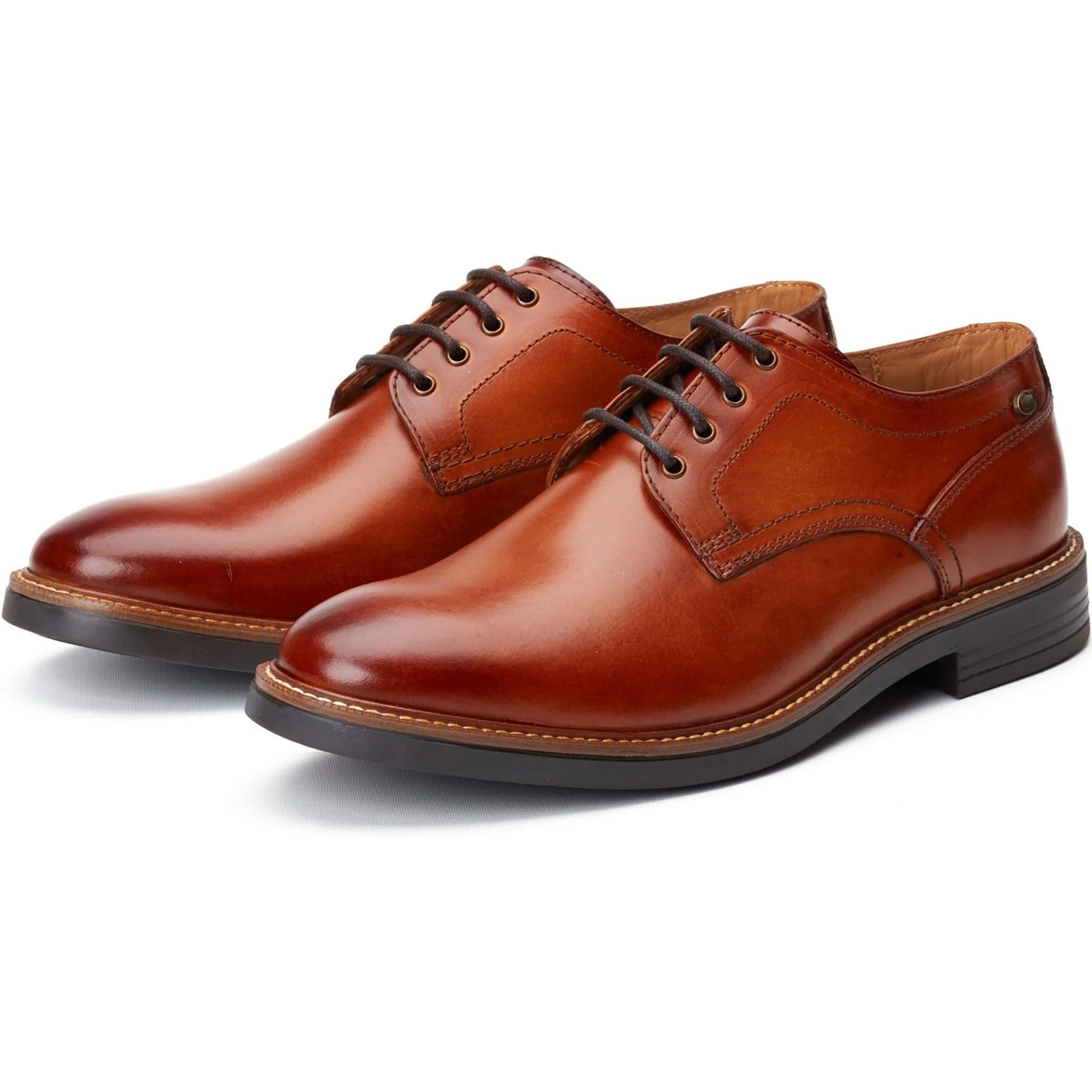 Base London Durham Leather Men's Burnt Tan Lace-Up Shoes - Image 6