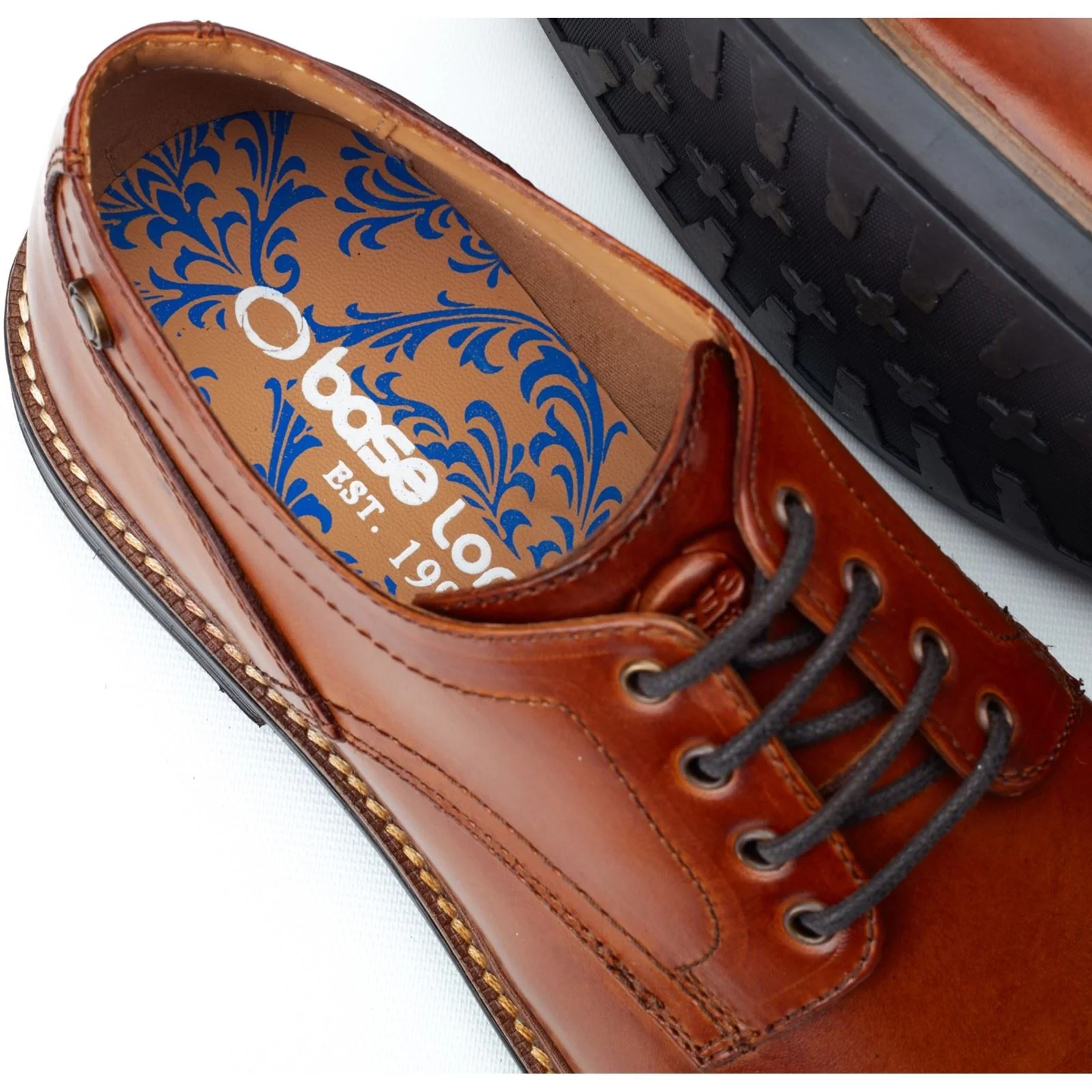 Base London Durham Leather Men's Burnt Tan Lace-Up Shoes - Image 7