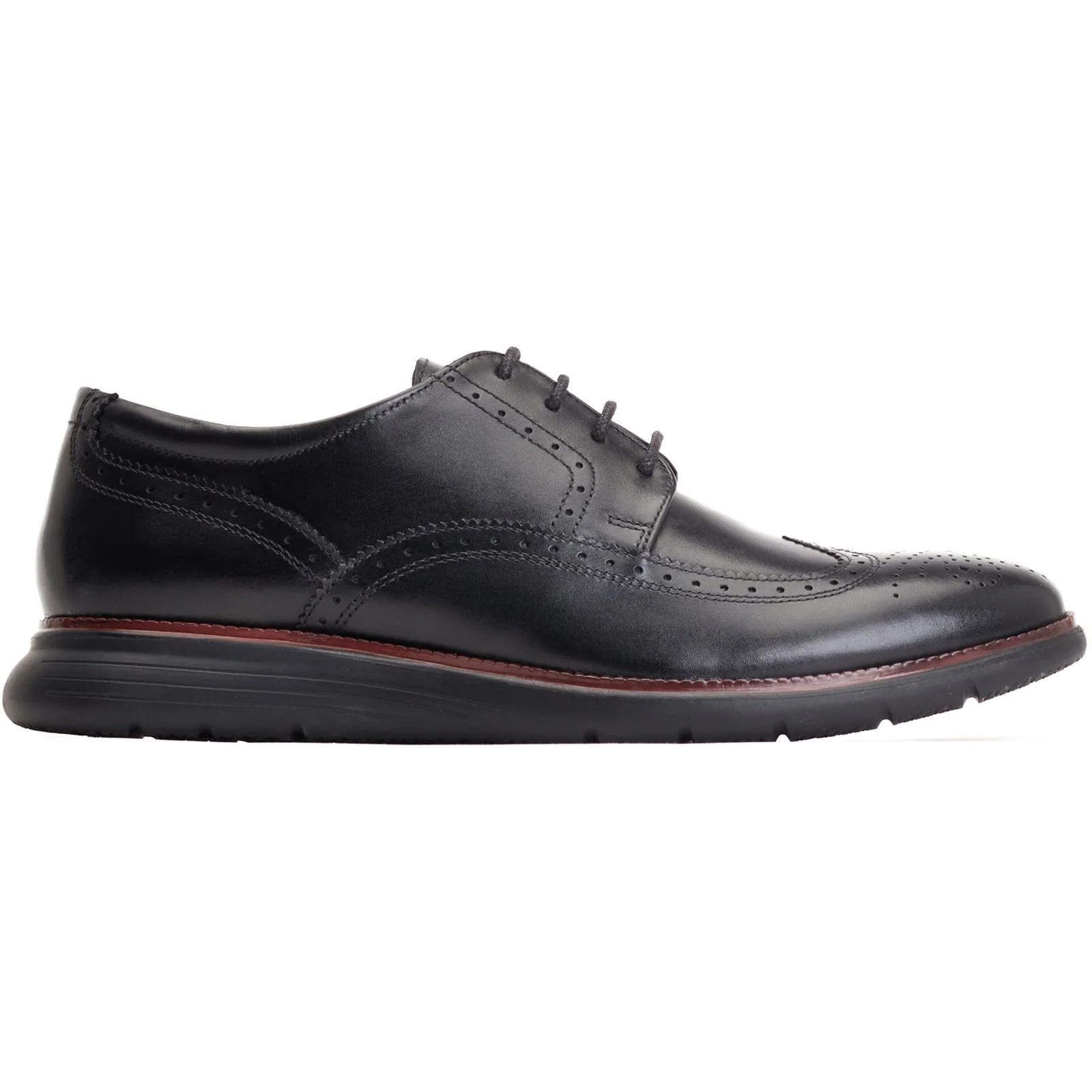 Base London Men's Flight Brogue Shoe in Black - Image 5