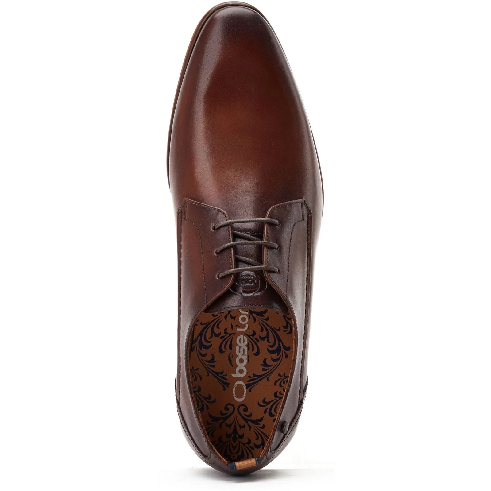 Base London Gambino Excel Leather Men's Burnt Brown Lace-Up Shoes - Image 4