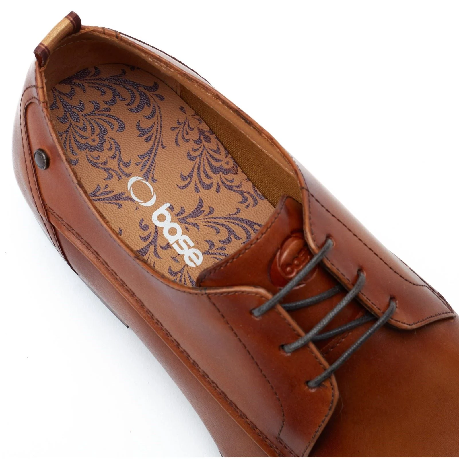 Base London Gambino Lace Up Leather Men's Burnt Tan Lace-Up Shoes - Image 6