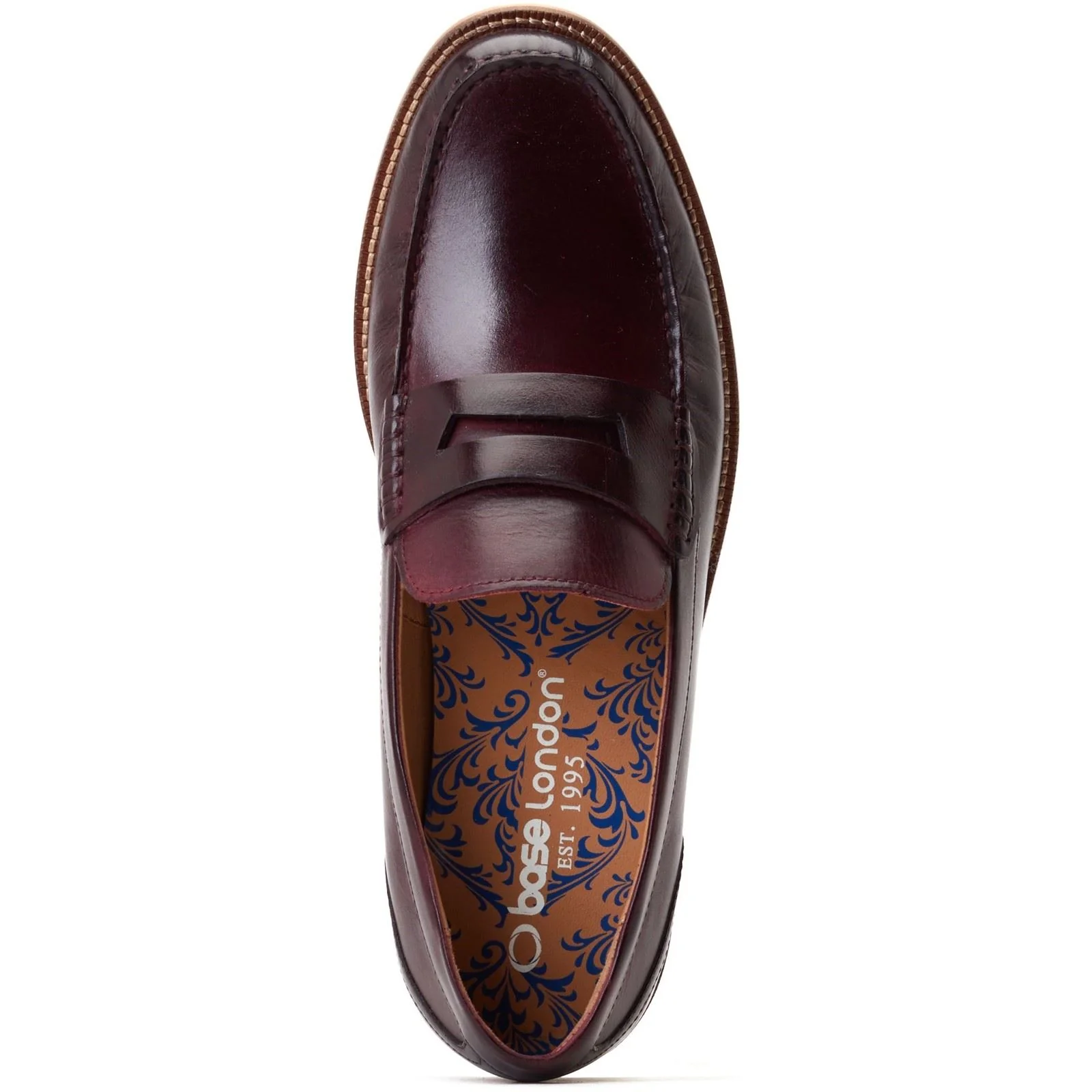 Base London Men's Garfield Penny Loafer in Bordo - Image 4