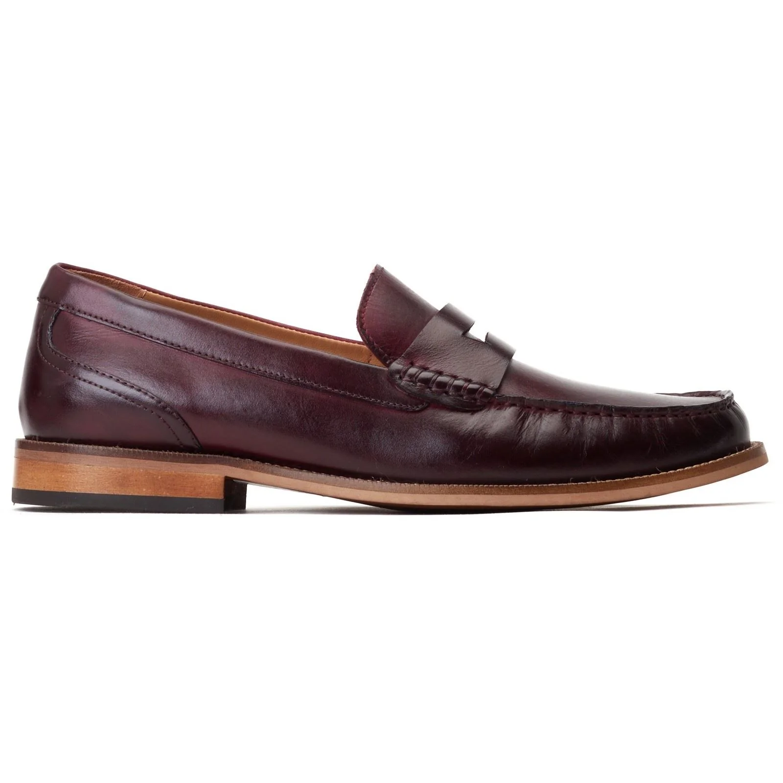 Base London Men's Garfield Penny Loafer in Bordo - Image 5