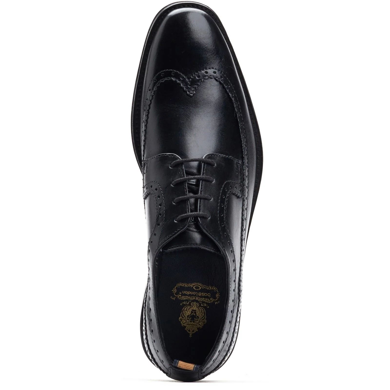 Base London Havisham Leather Men's Black Brogues Shoes - Image 4
