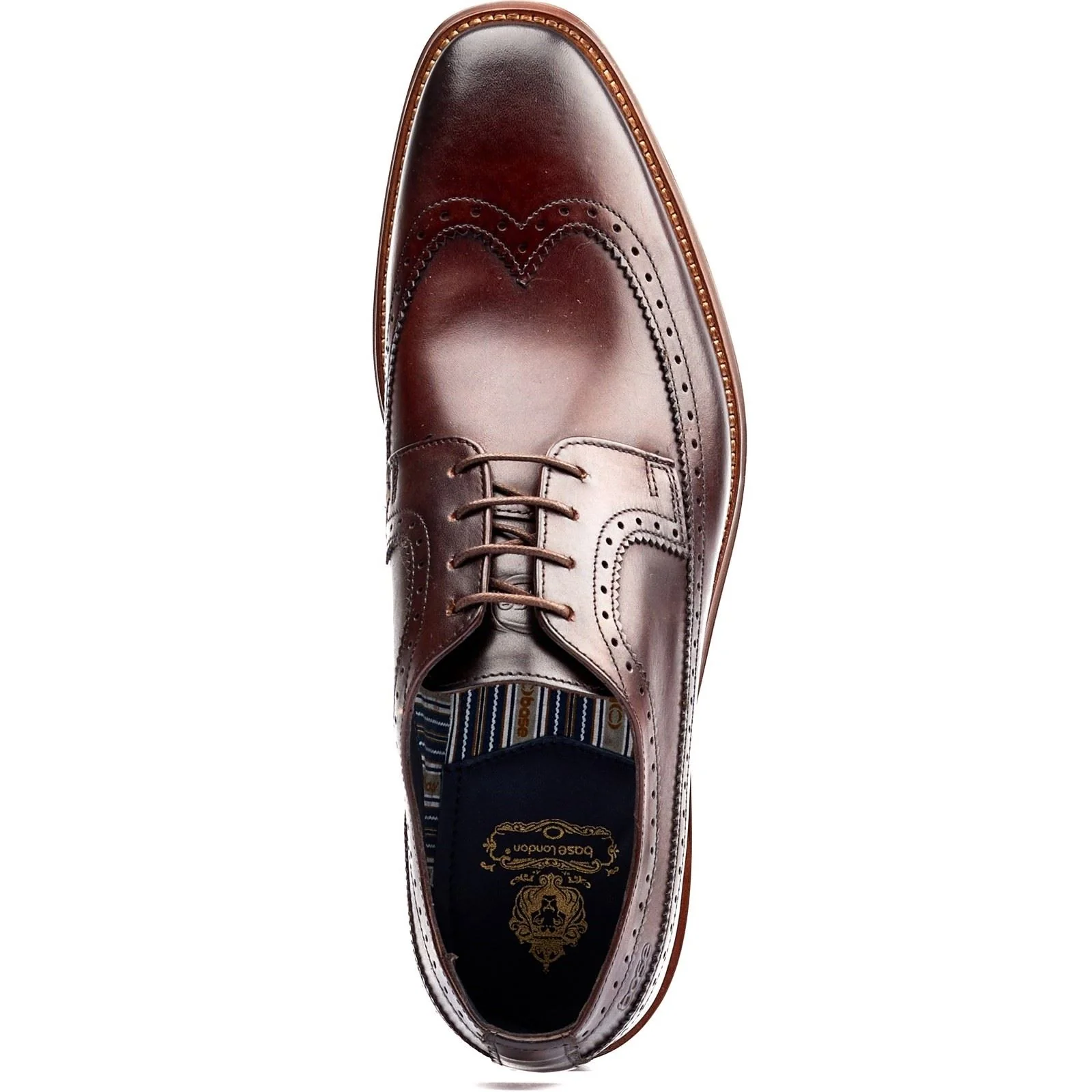 Base London Havisham Leather Men's Brown Derby Shoes - Image 6