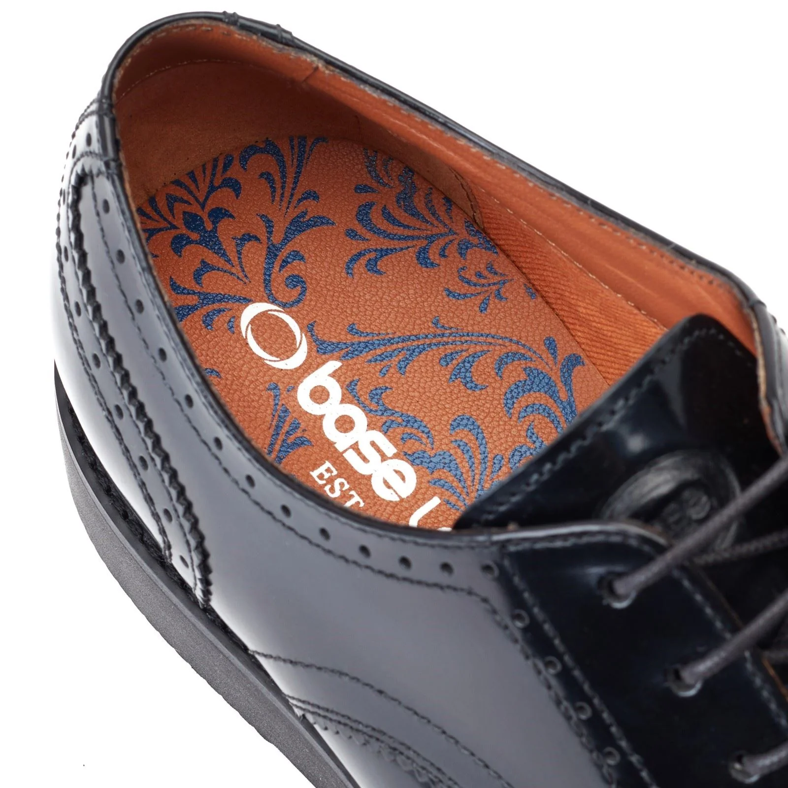 Base London Men's Joe Brogue Shoe in Black - Image 6