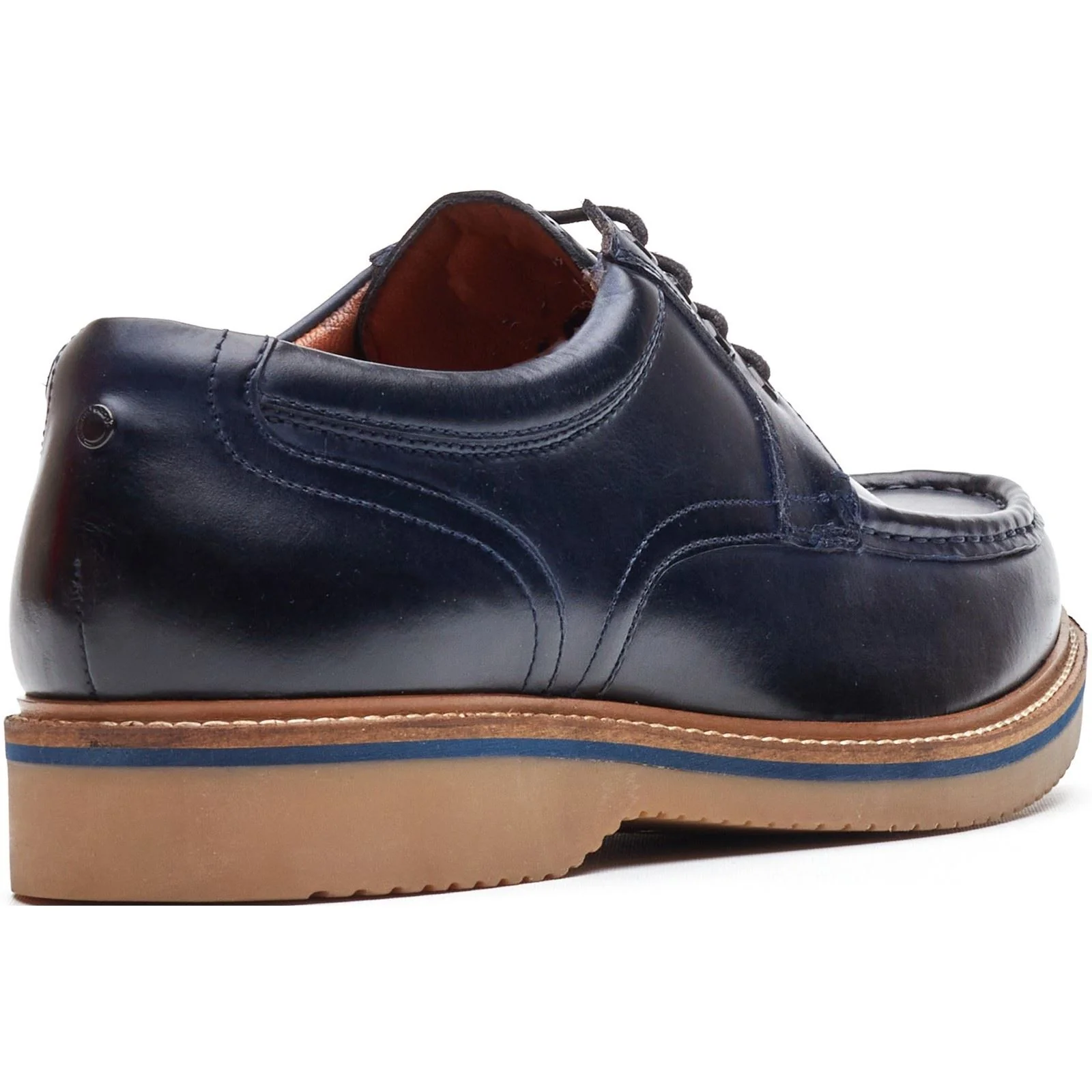 Base London Langdon Leather Men's Navy Boat Shoes - Image 2