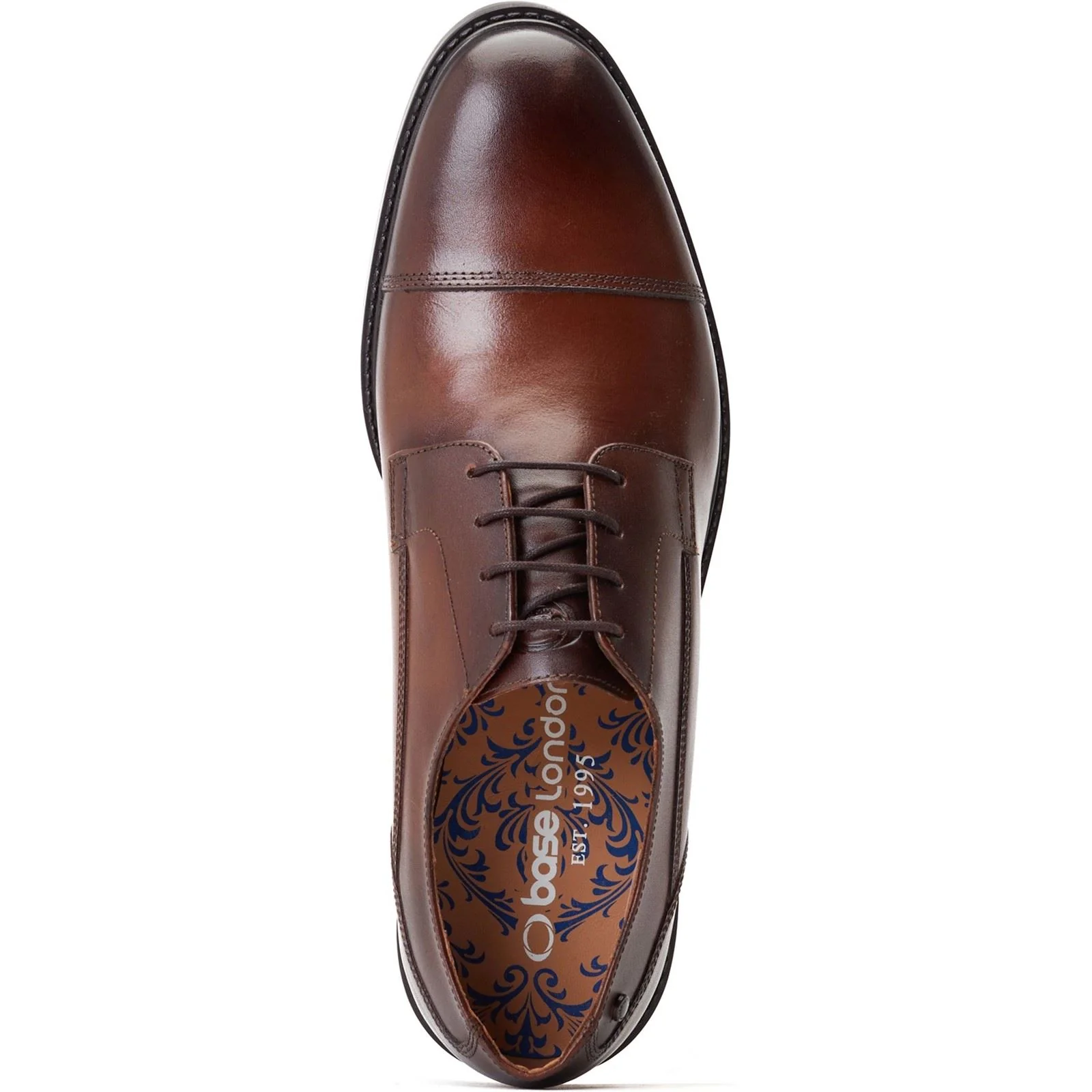 Base London Men's Magnus Toe-Cap Derby in Burnt Brown - Image 4