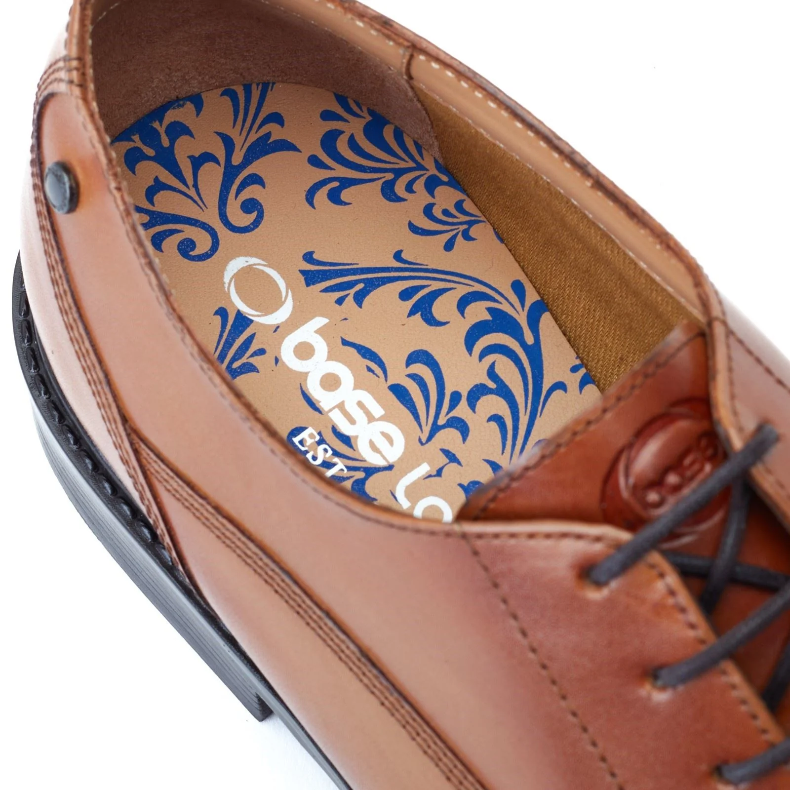 Base London Men's Magnus Toe-Cap Derby in Burnt Tan - Image 6