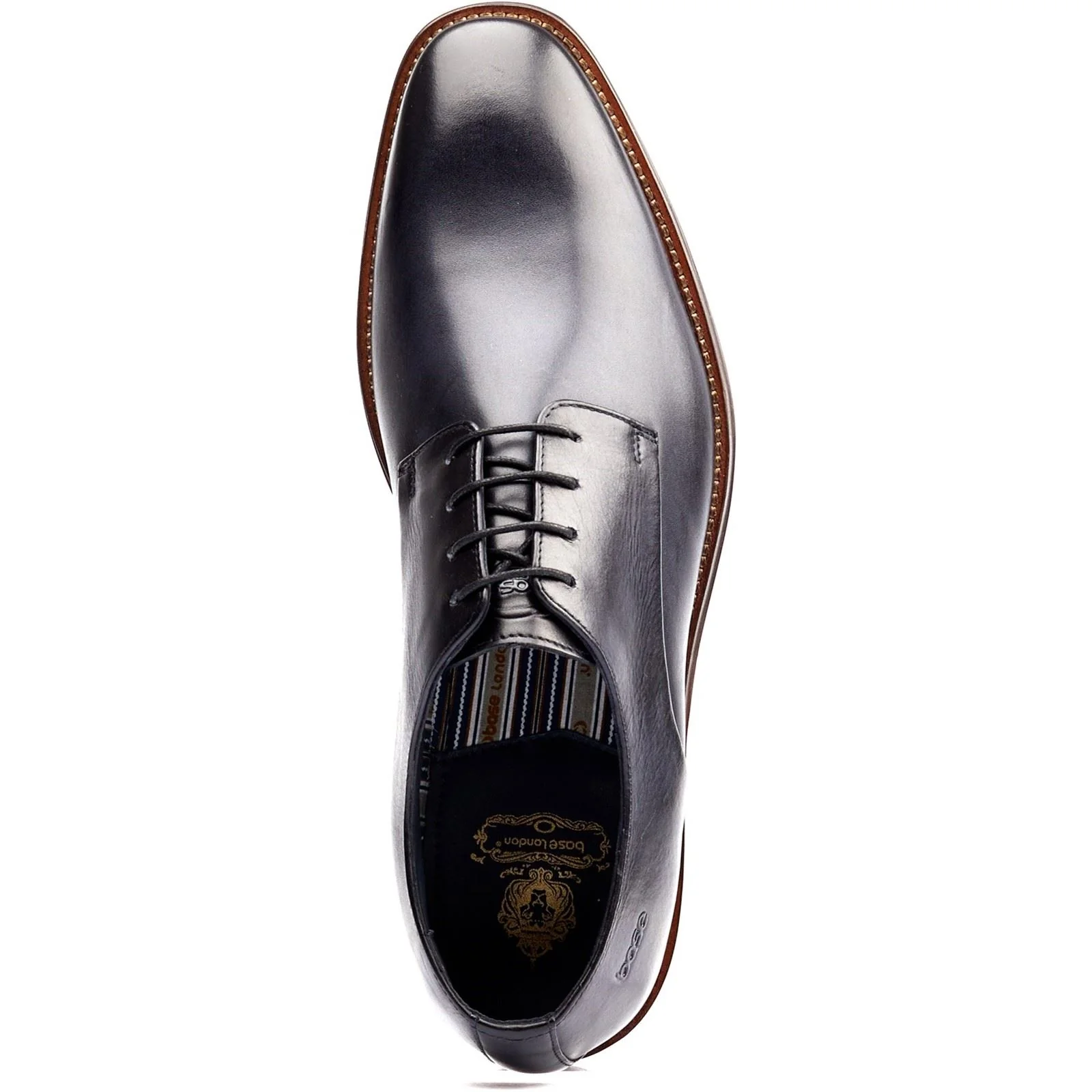 Base London Marley Derby Leather Men's Navy Lace-Up Shoes - Image 7