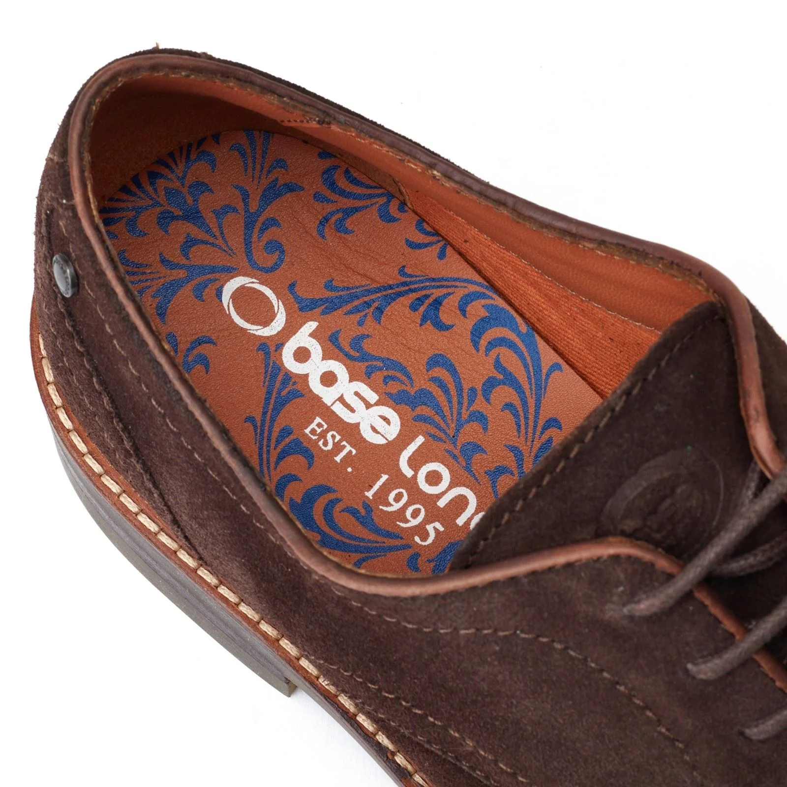 Base London Men's Mawley Derby Shoe in Burnt Brown - Image 6