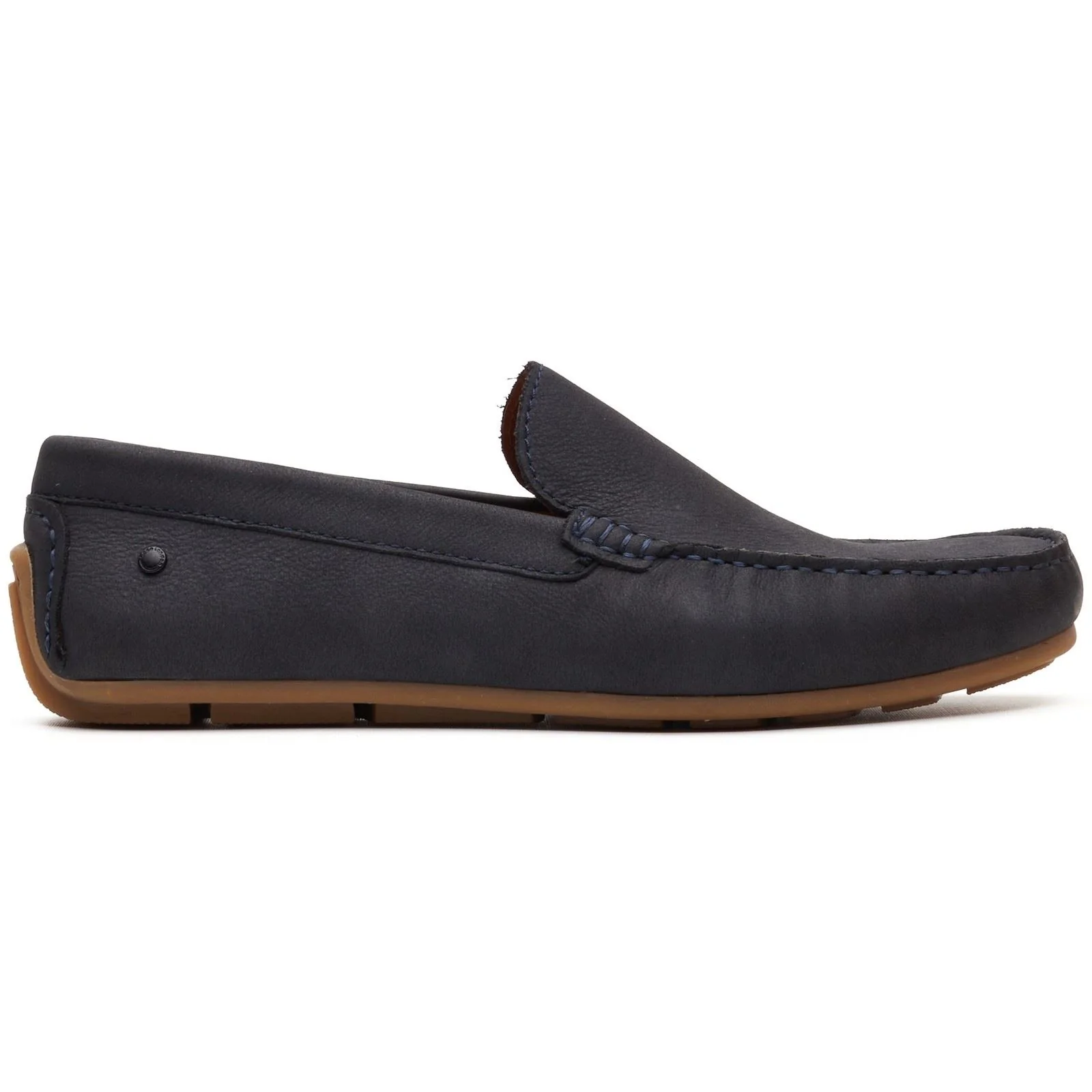 Base London Moss Driver Leather Men's Navy Loafers - Image 5