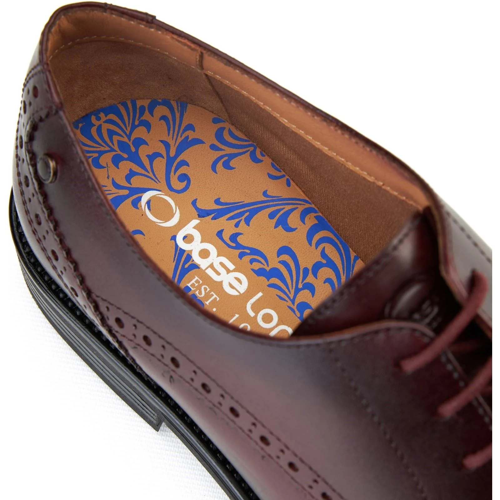 Base London Pocket Leather Men's Bordo Brogues Shoes - Image 6