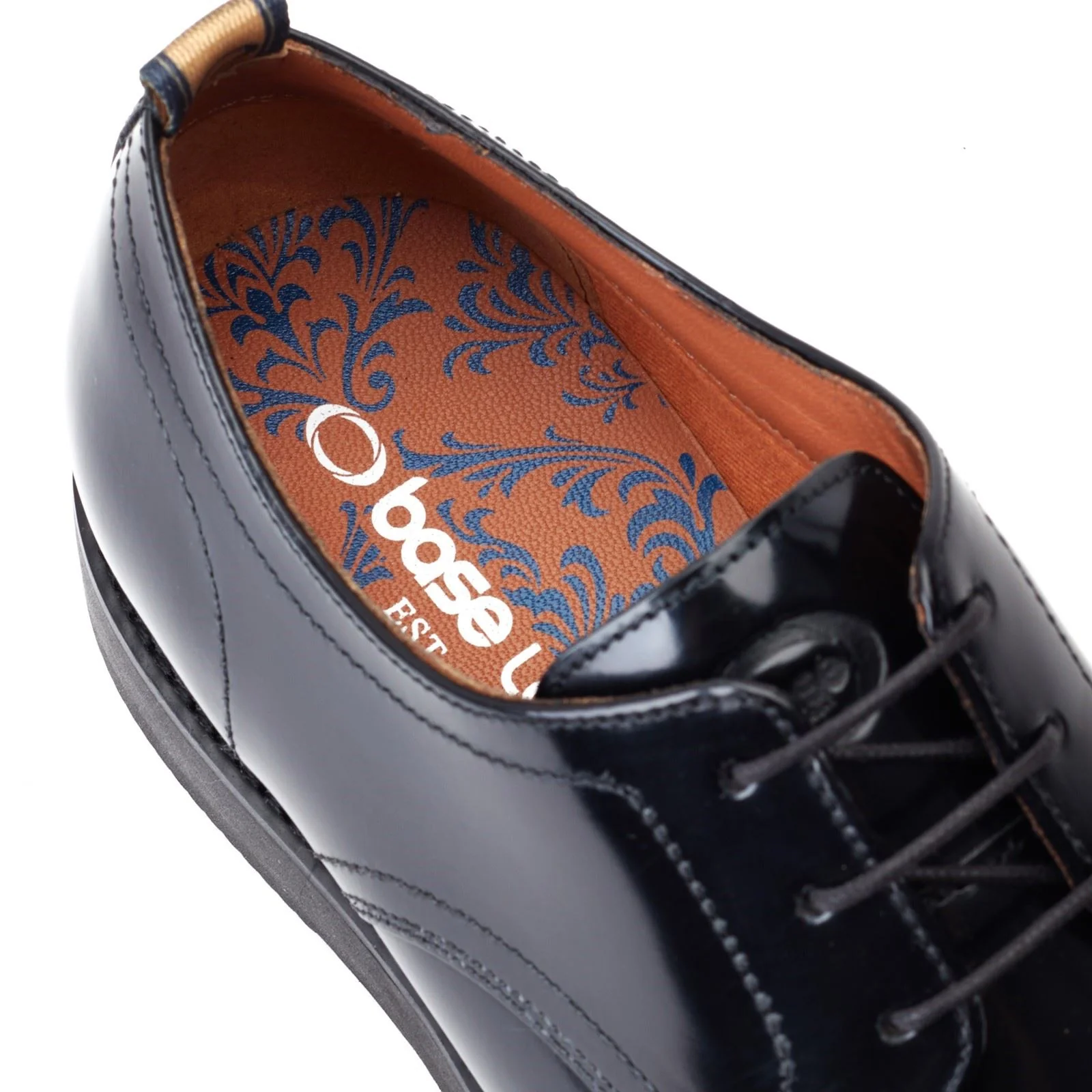Base London Men's Roly Plain Toe Derby in Black - Image 6