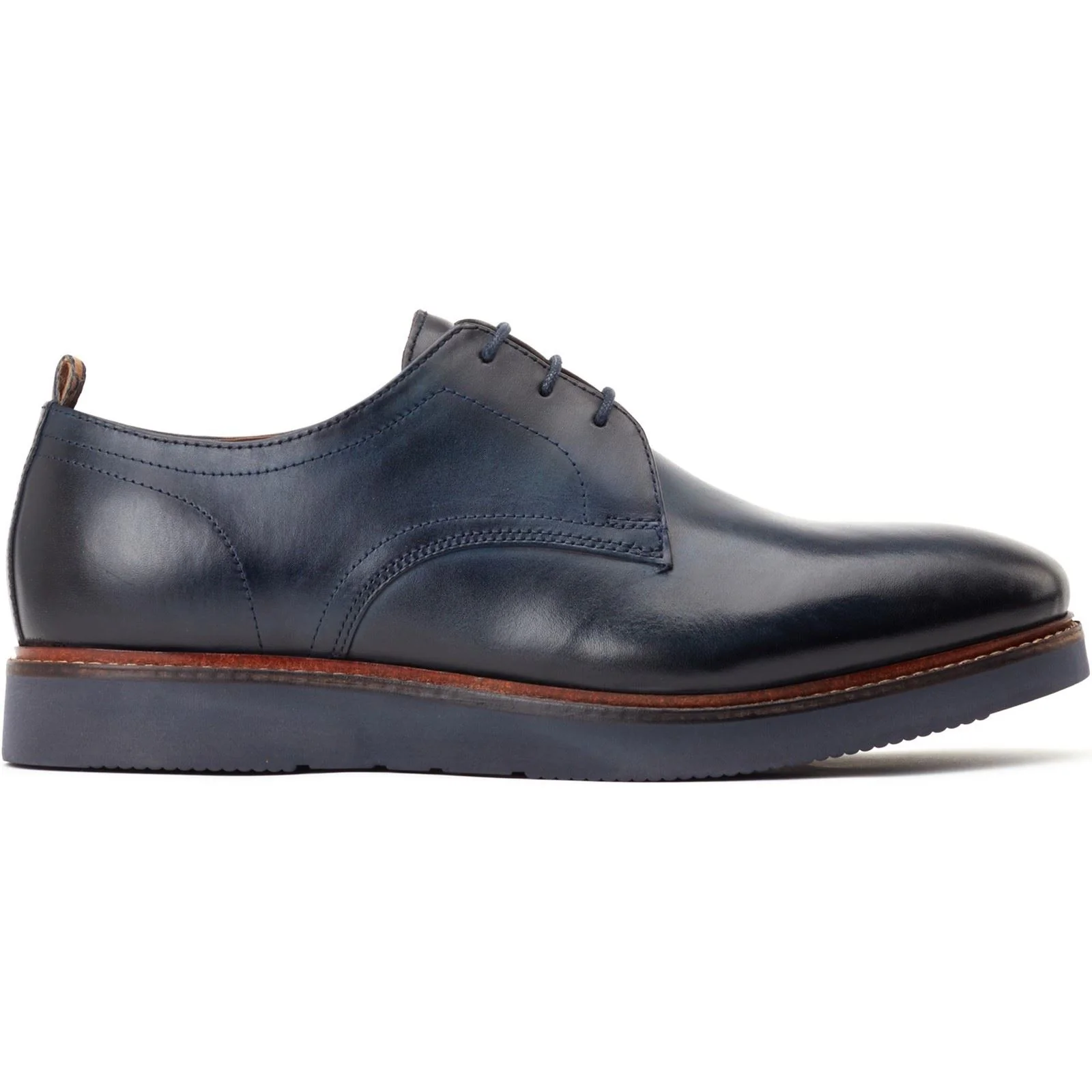 Base London Roly Leather Men's Navy Lace-Up Shoes - Image 5