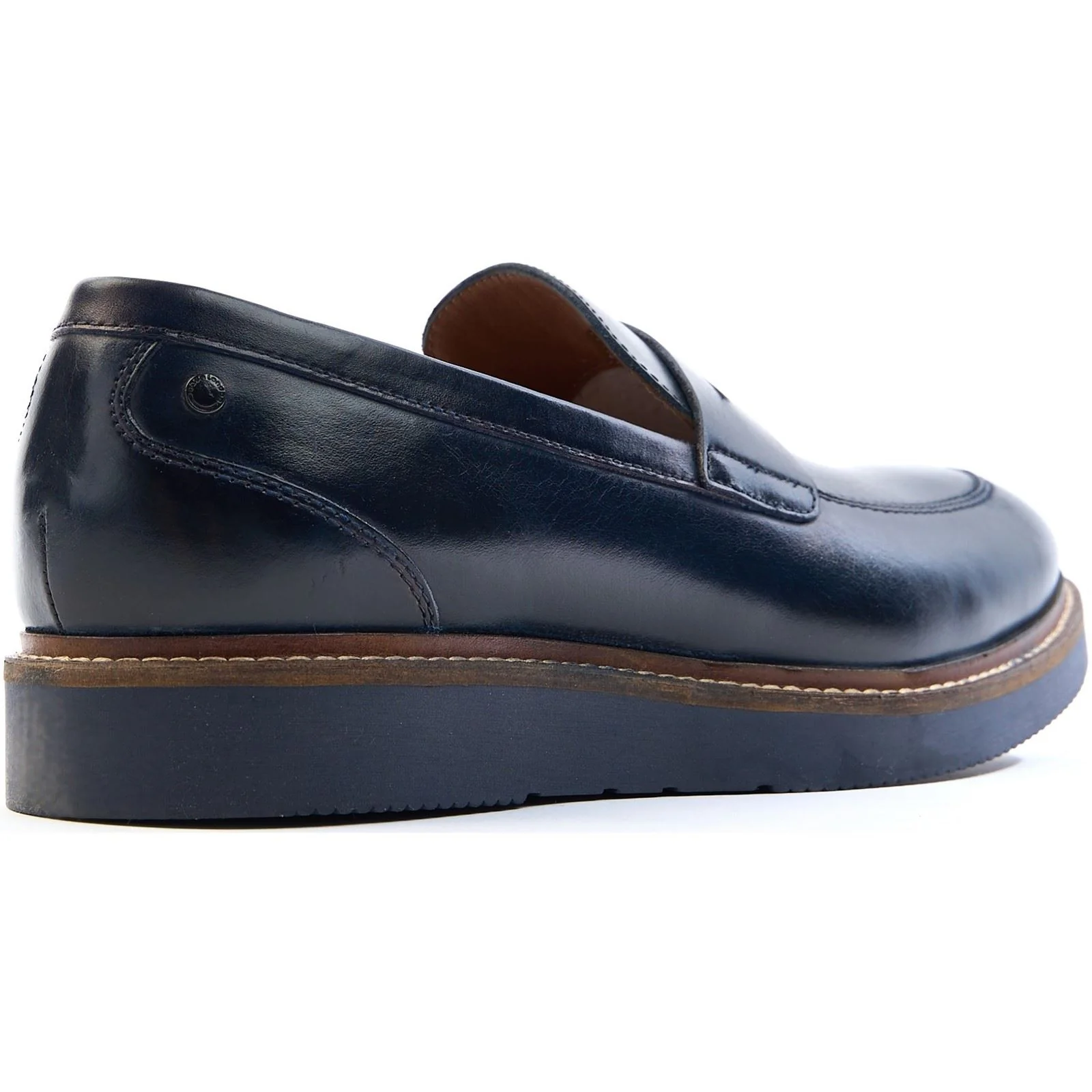 Base London Sid Leather Men's Navy Loafers - Image 2