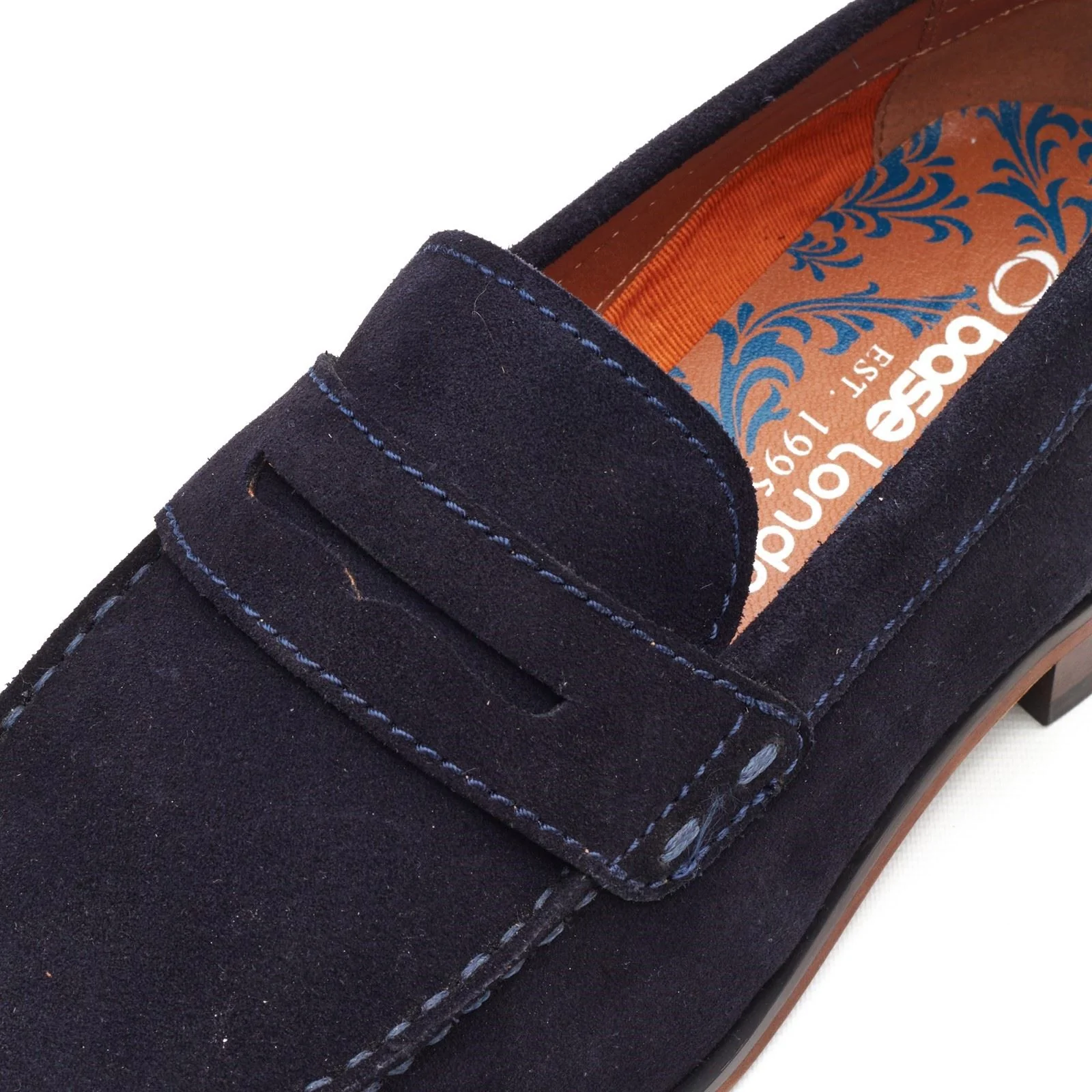 Base London Slate Loafer Leather Men's Navy Loafers - Image 6