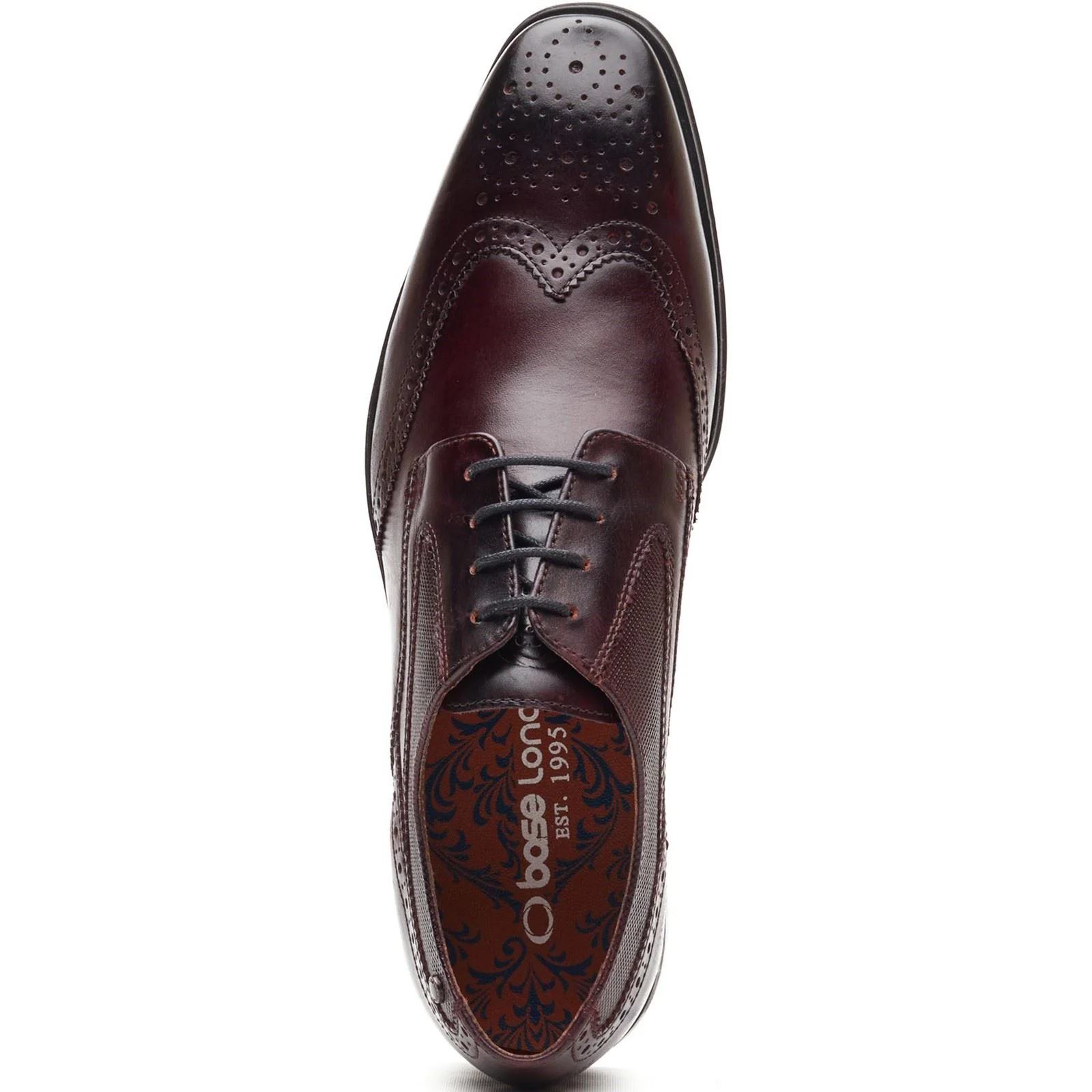 Base London Steeple Brogue Leather Men's Burnt Brown Brogues Shoes - Image 4