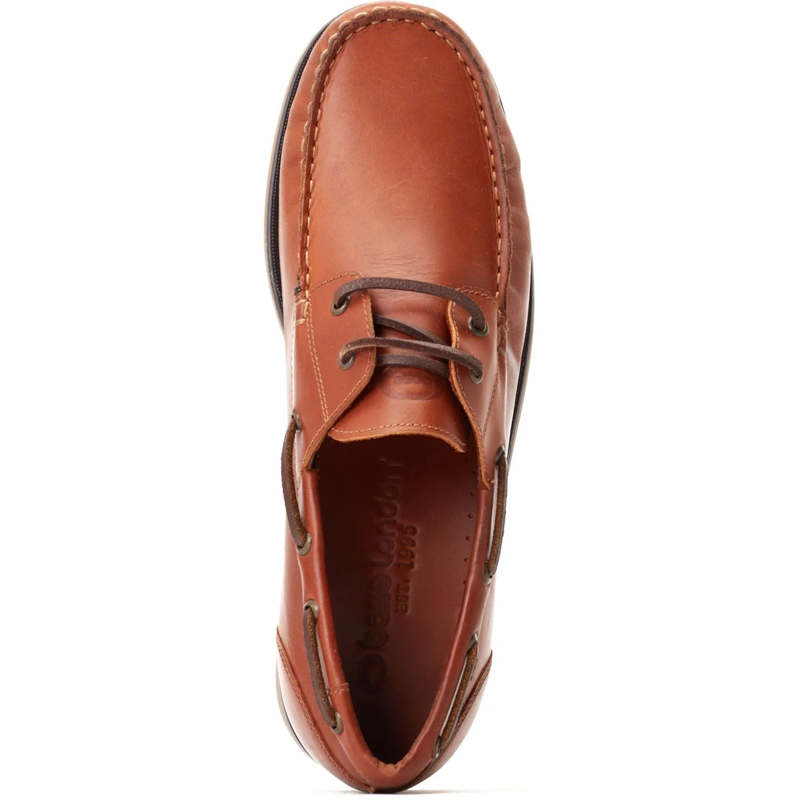 Base London Men's Stern Boat Shoe in Burnt Tan - Image 4